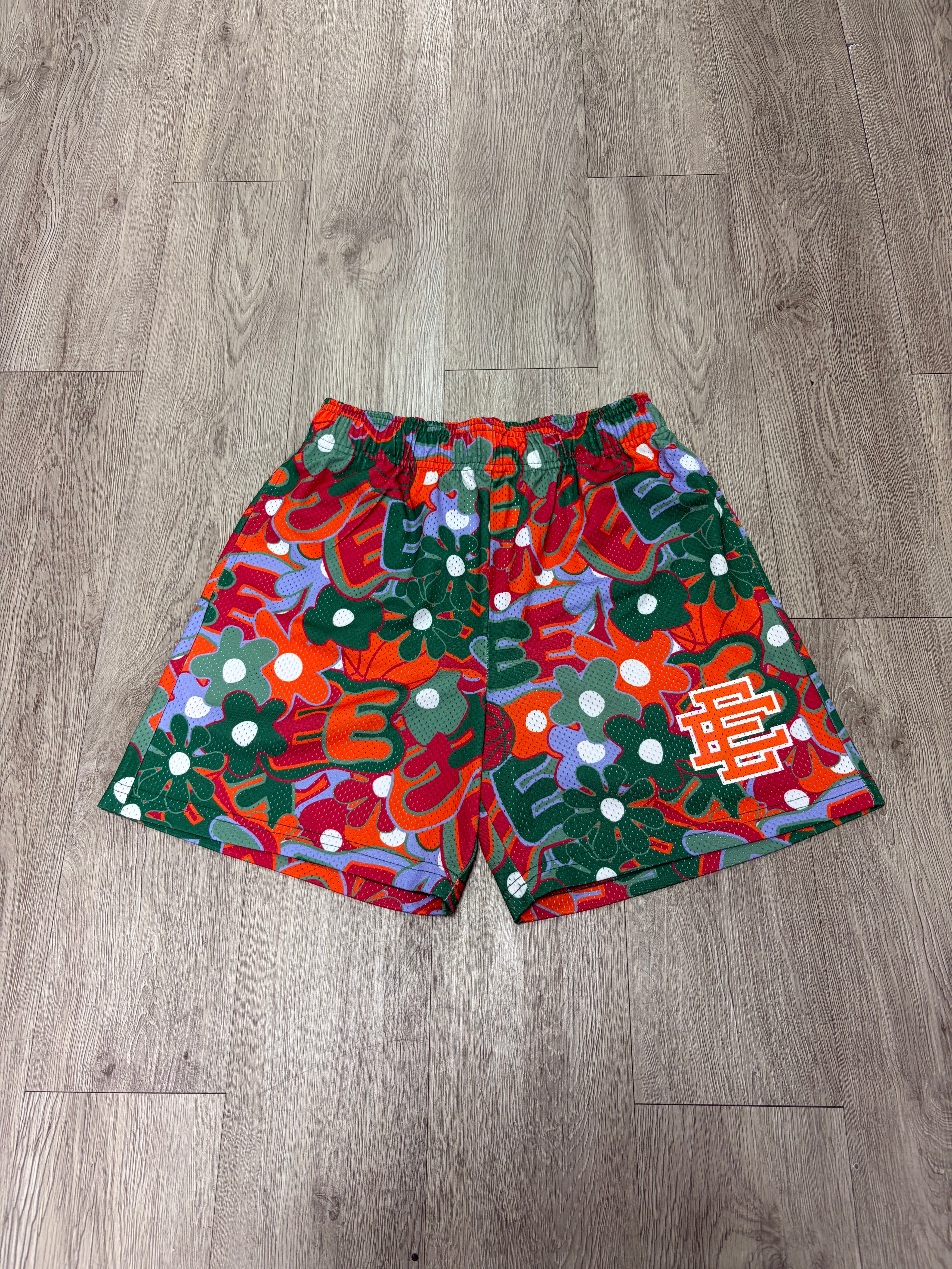 Eric Emanuel Green Orange Bubbly Floral Shorts