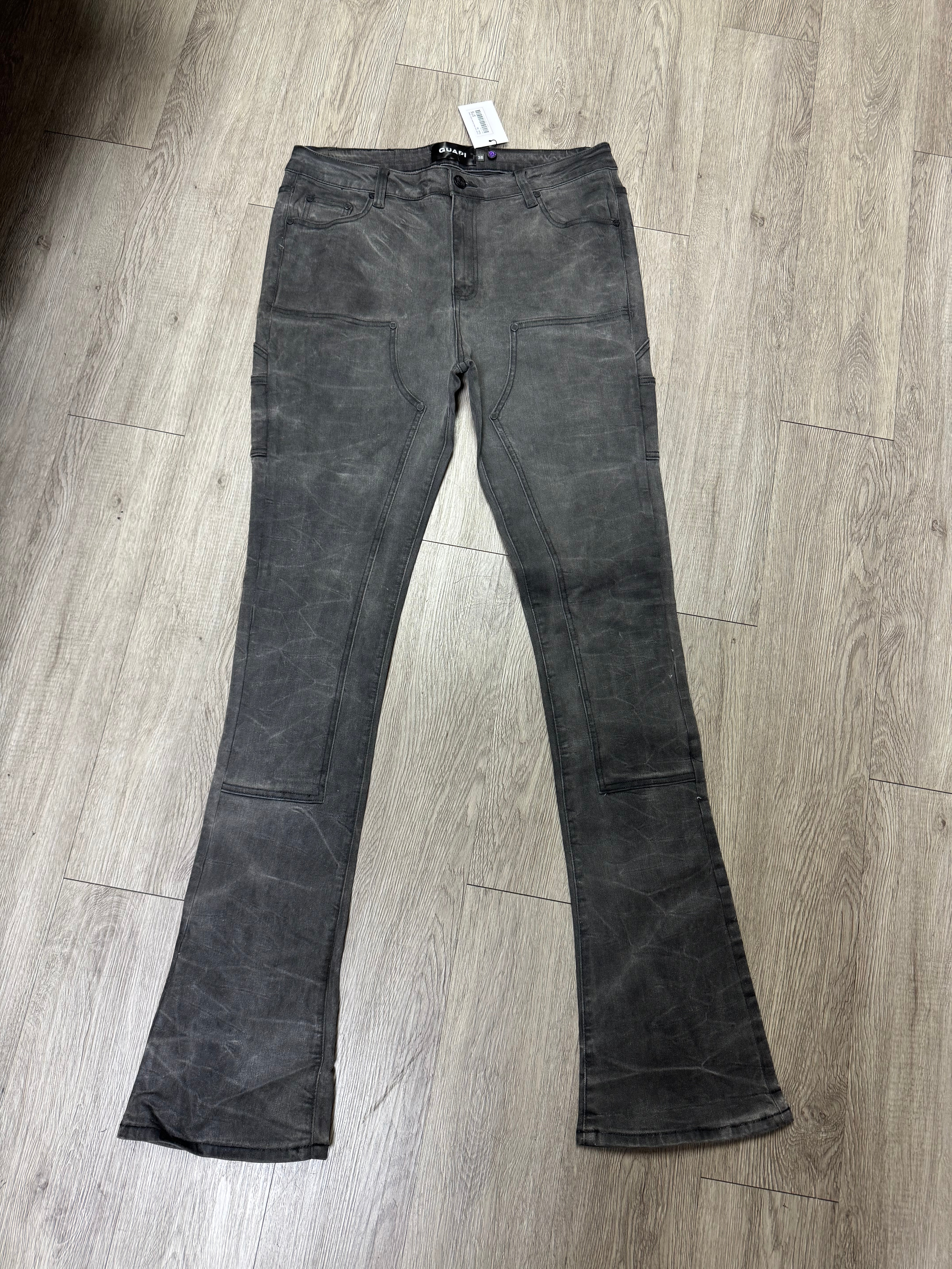 Guapi Grey Wax Double Knee Jeans