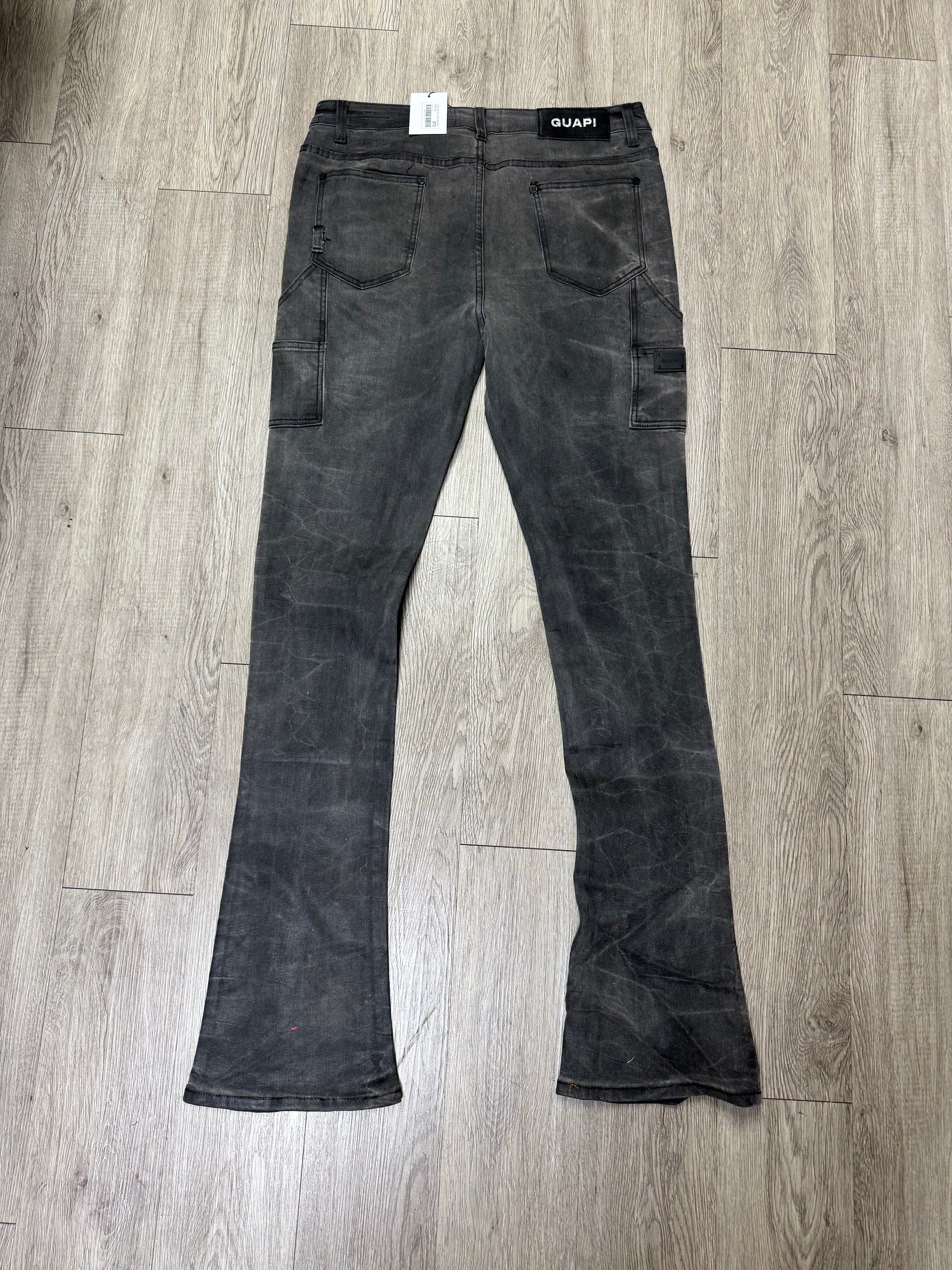Guapi Grey Wax Double Knee Jeans