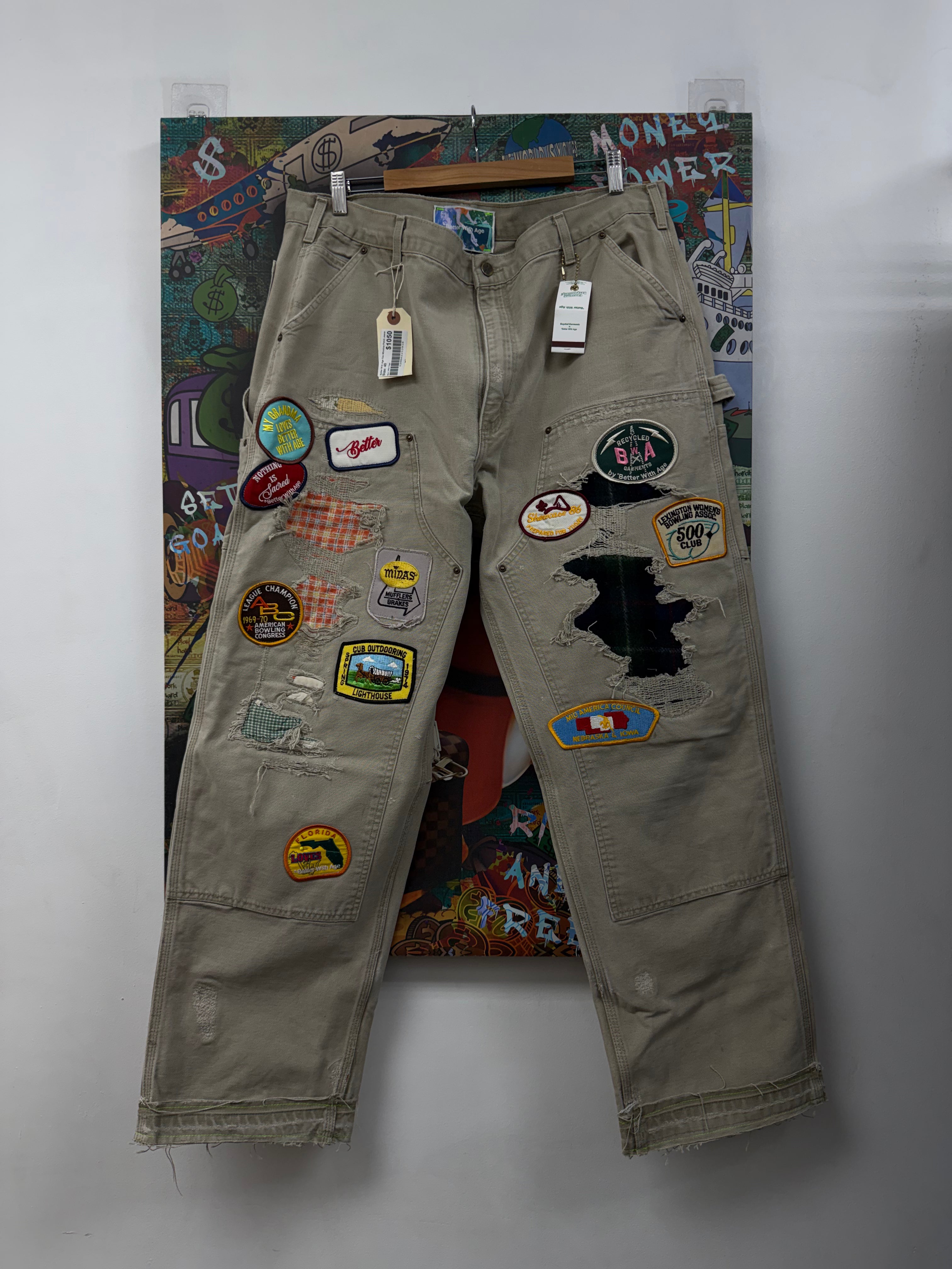 Better With Age Tan Winslow Patch Jeans