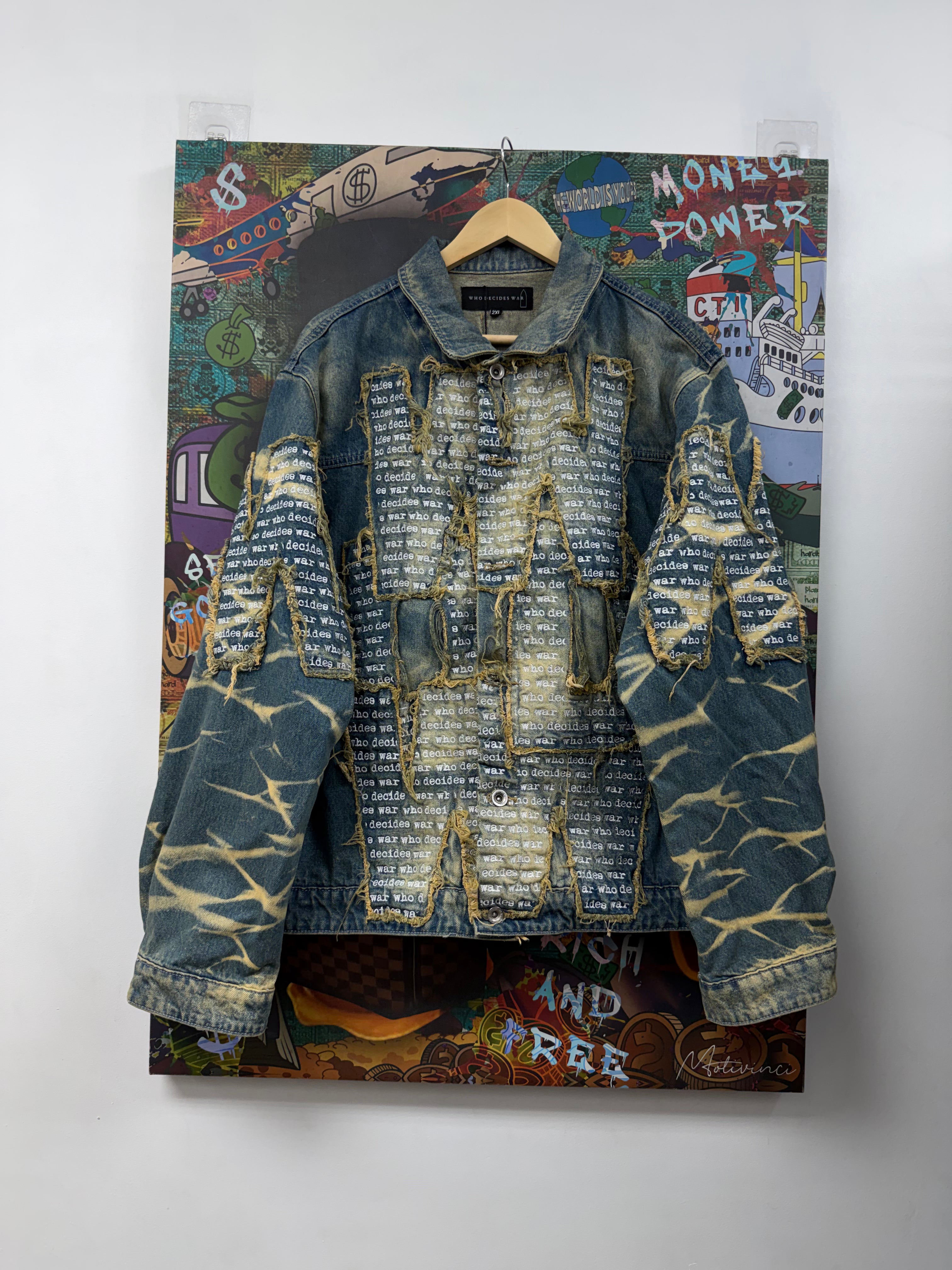 Who Decides War Aged Wash Overlay Denim Jacket