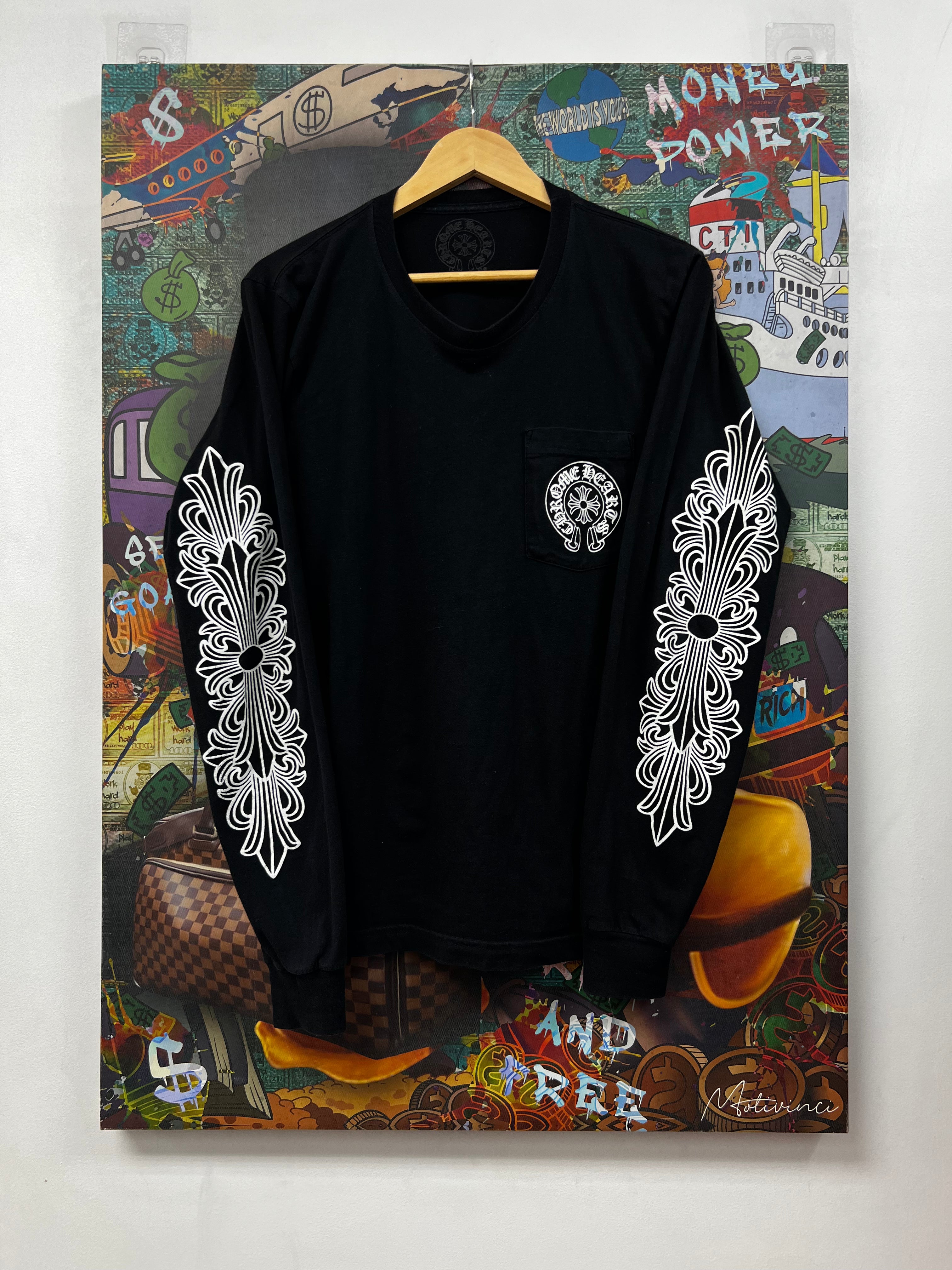 Chrome Hearts Black Los Angeles Floral Horseshoe Long Sleeve