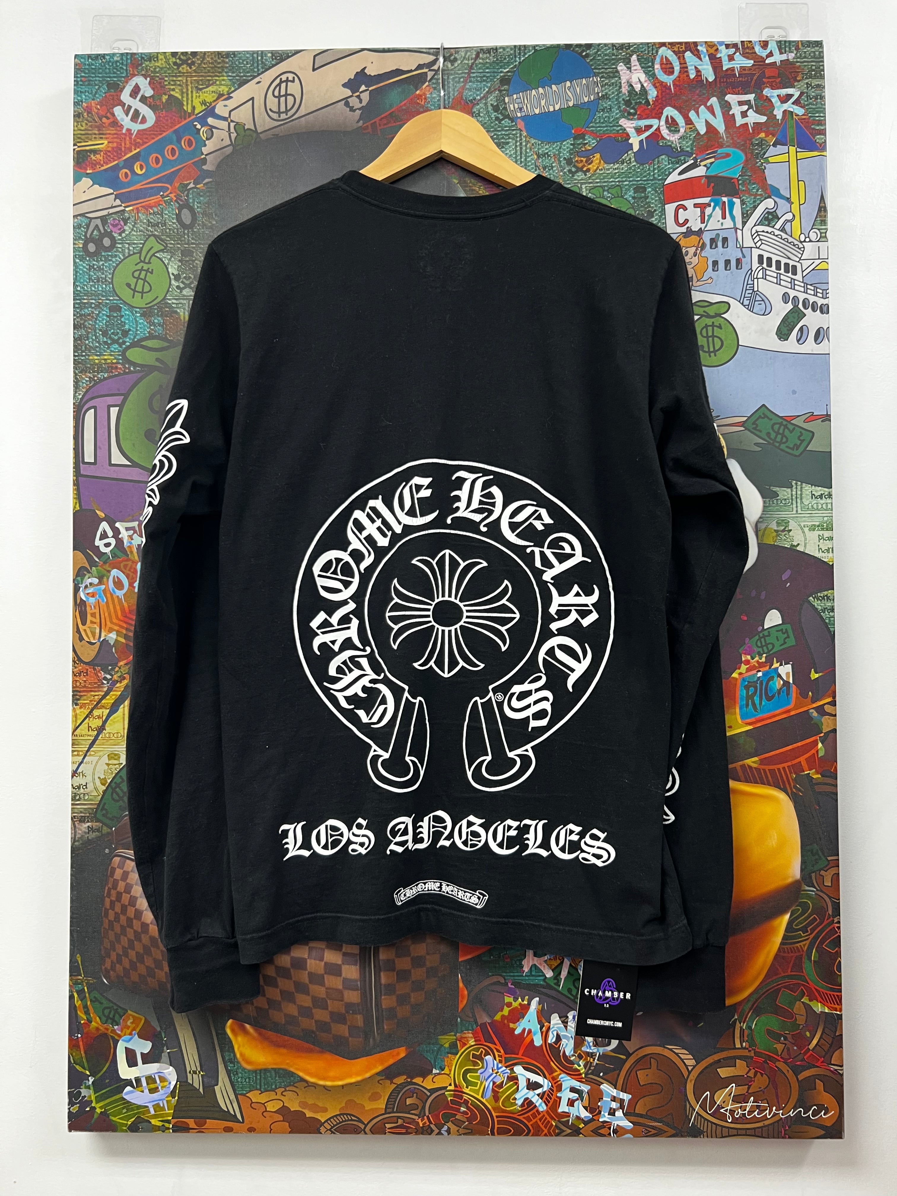 Chrome Hearts Black Los Angeles Floral Horseshoe Long Sleeve