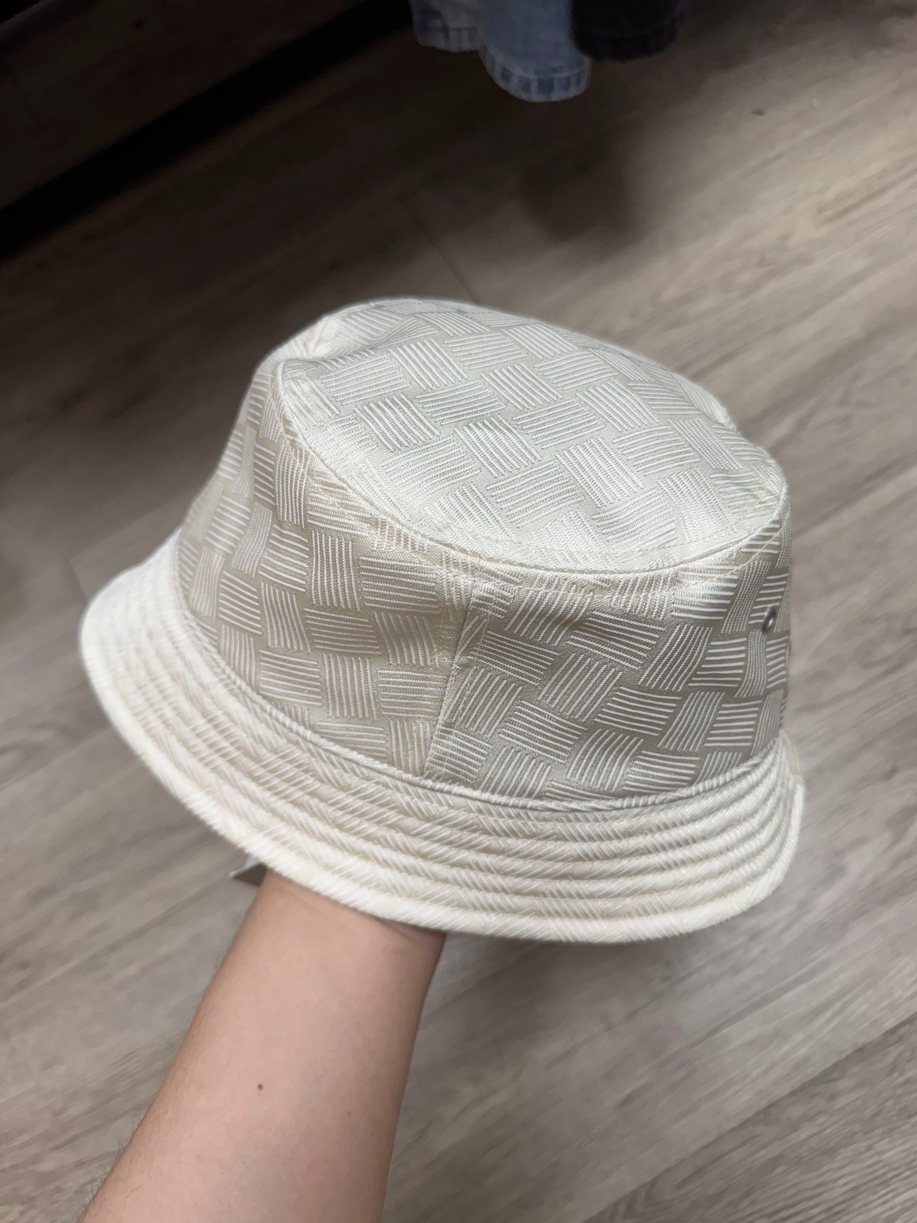 Bottega Veneta Tan Intreccio Jacquard Nylon Bucket Bucket Hat