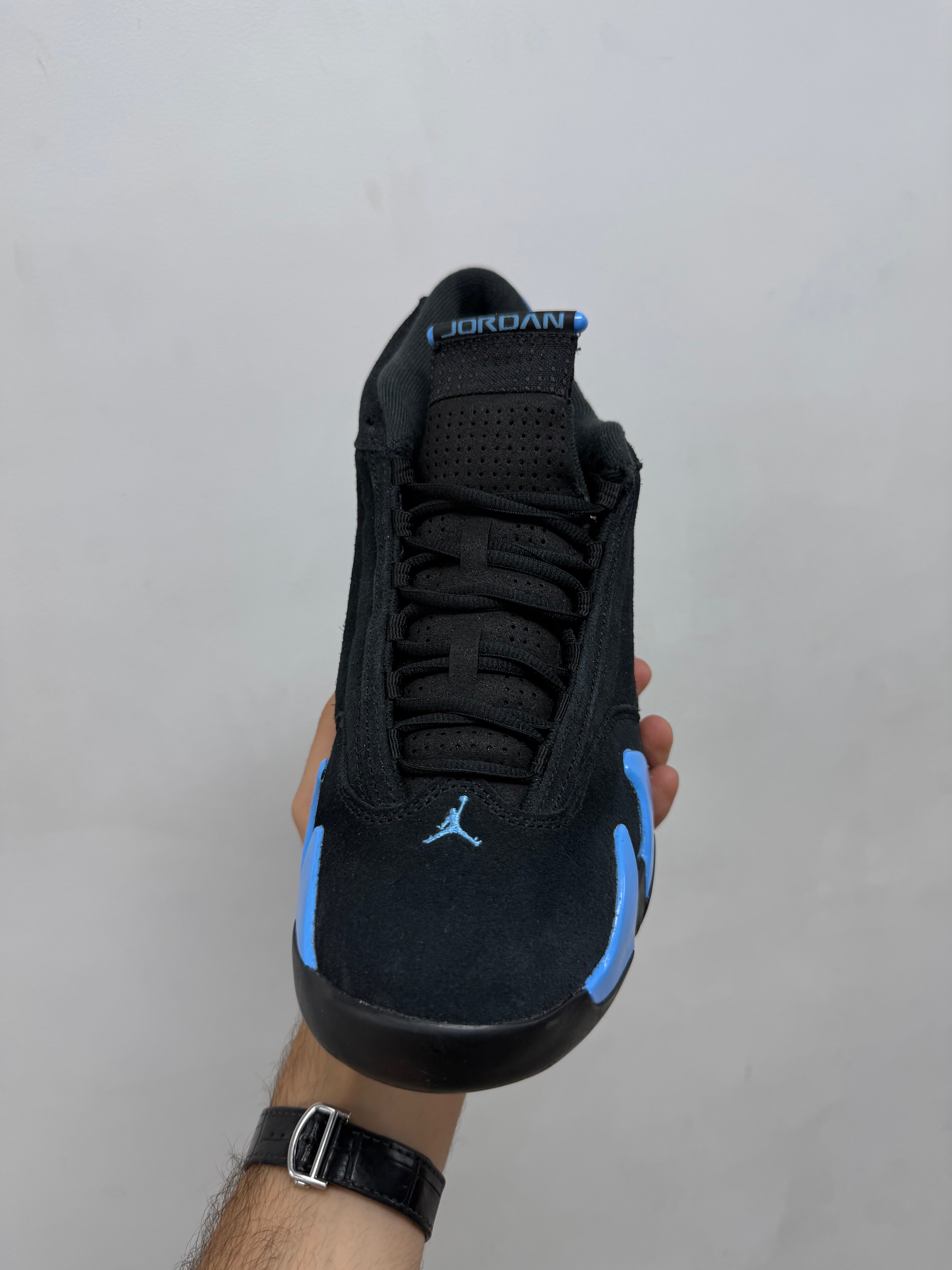 Jordan 14 Black University Blue Sneakers