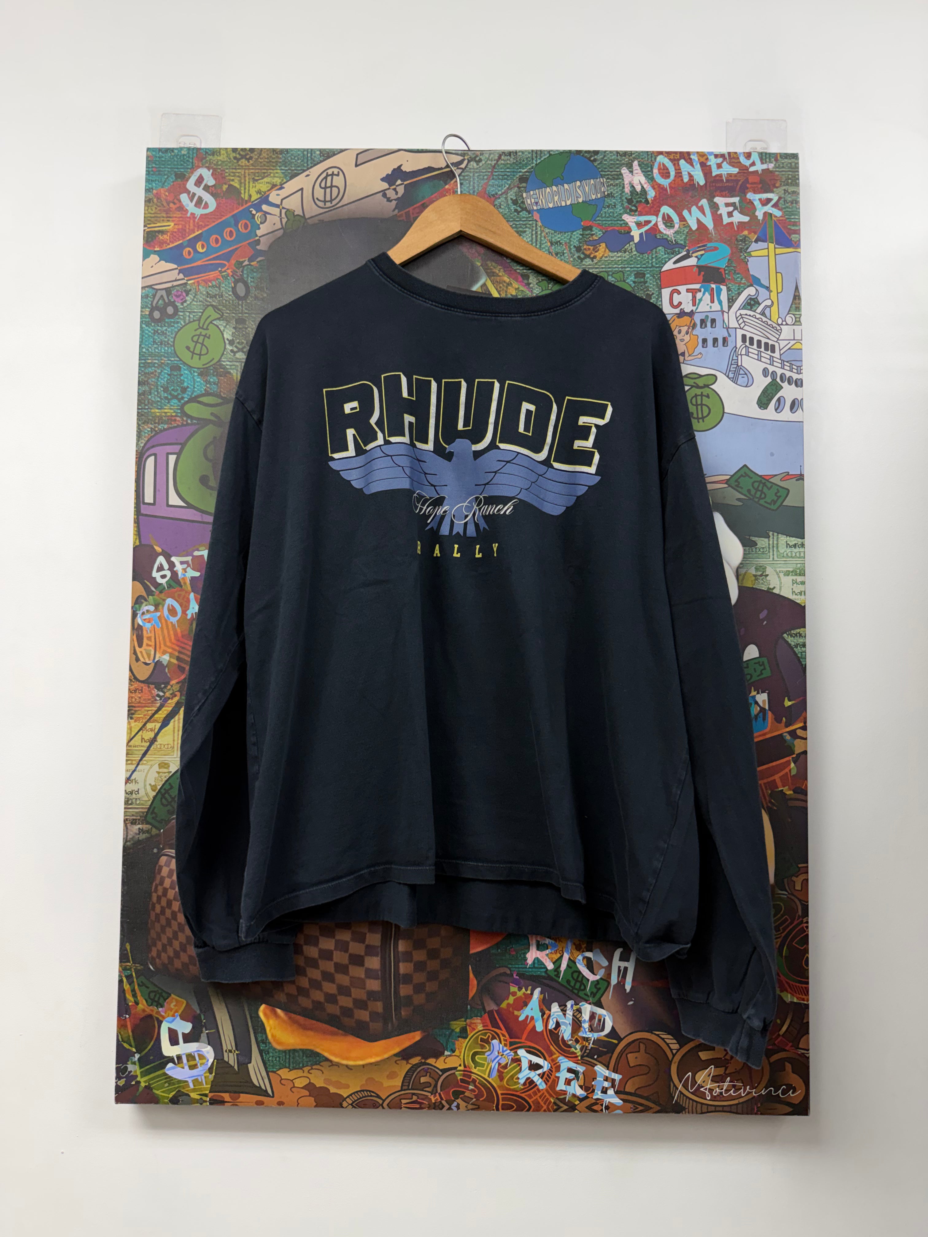 Rhude Navy Eagle Long Sleeve