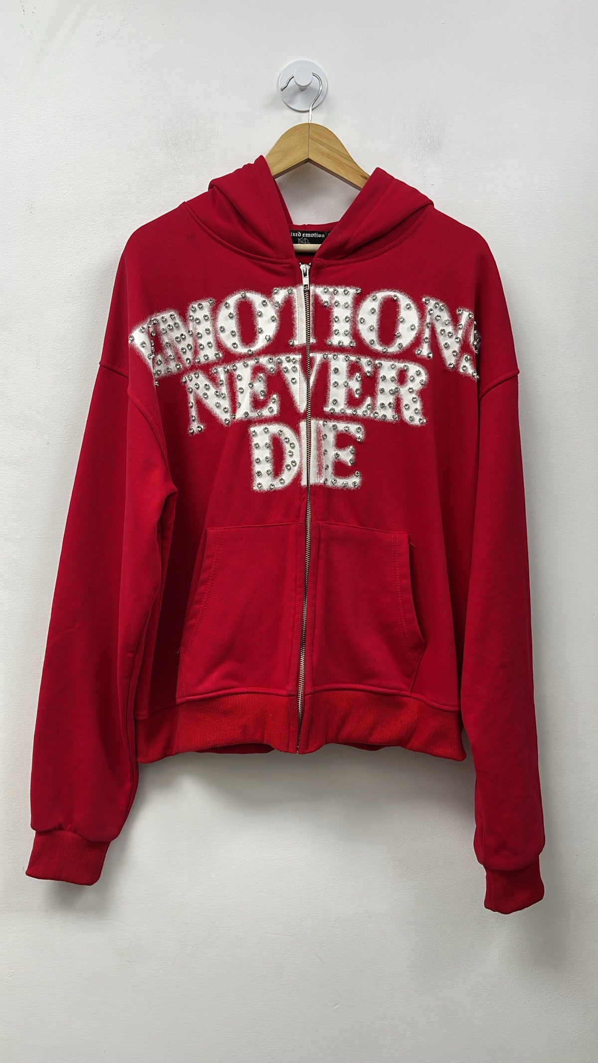 Mixed Emotion Red Rhinestone END Hoodie