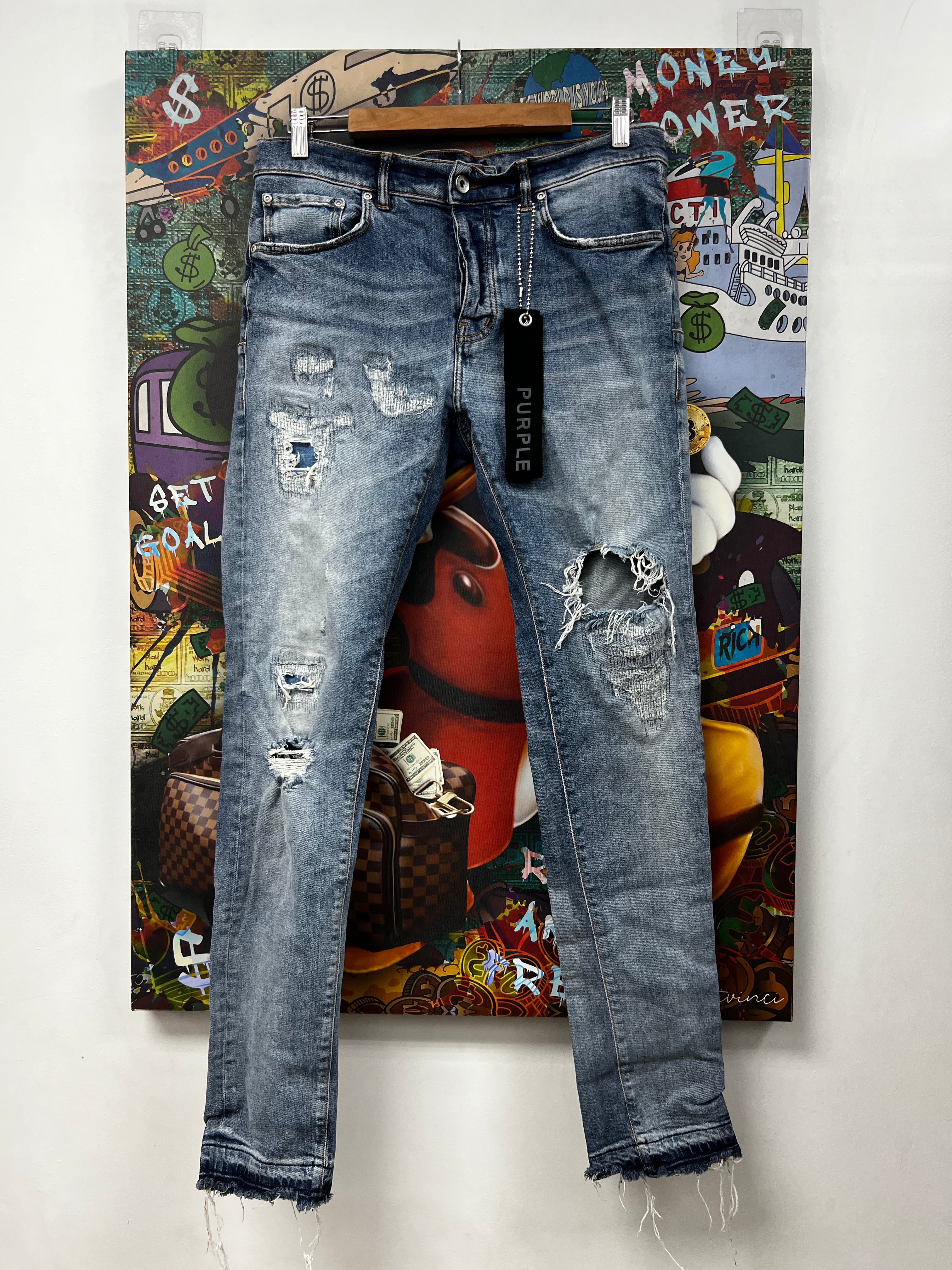 Purple Brand Blue Ripped Jeans