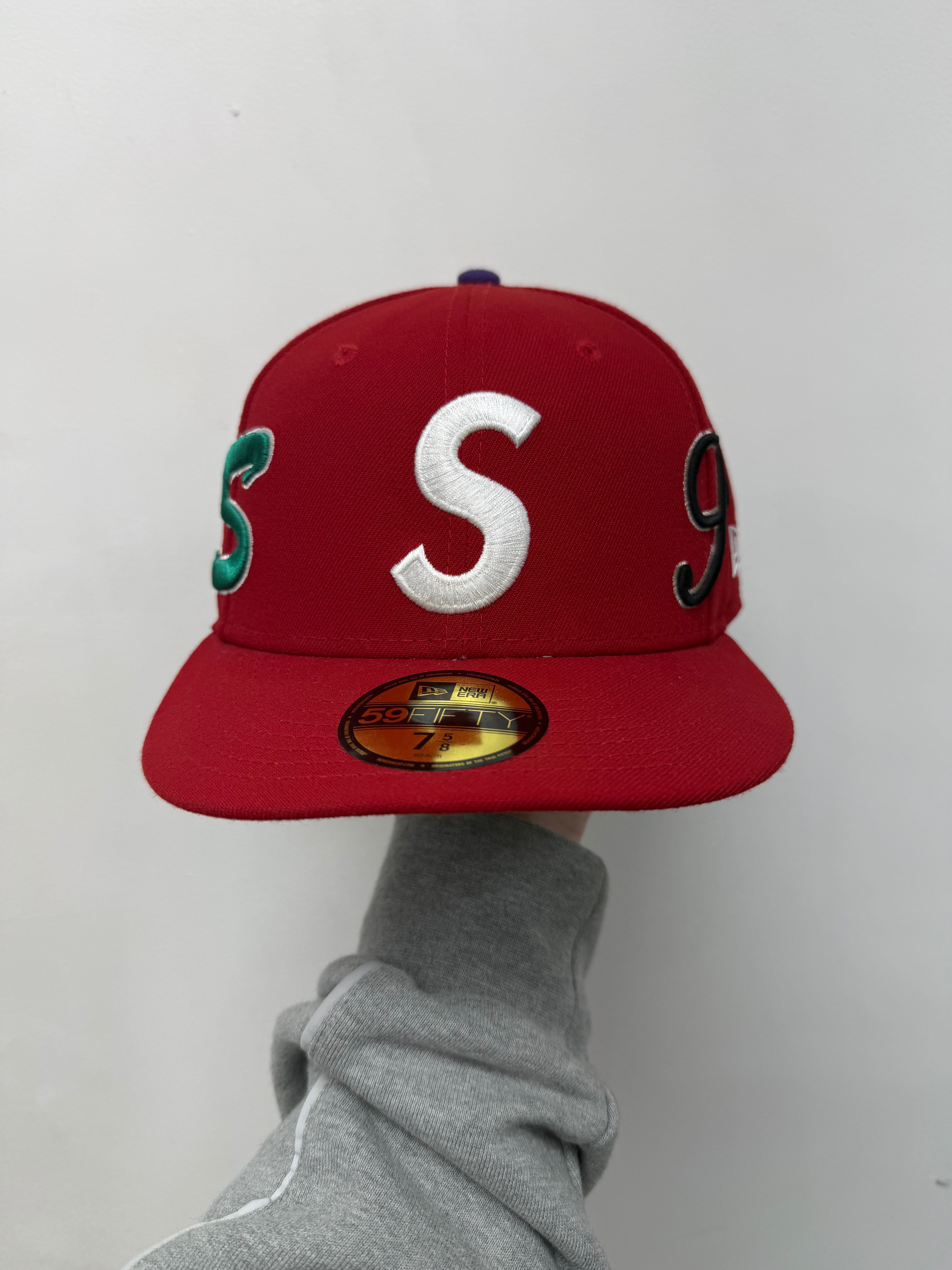 Supreme Red Embroidered Multi S Logo Fitted Hat