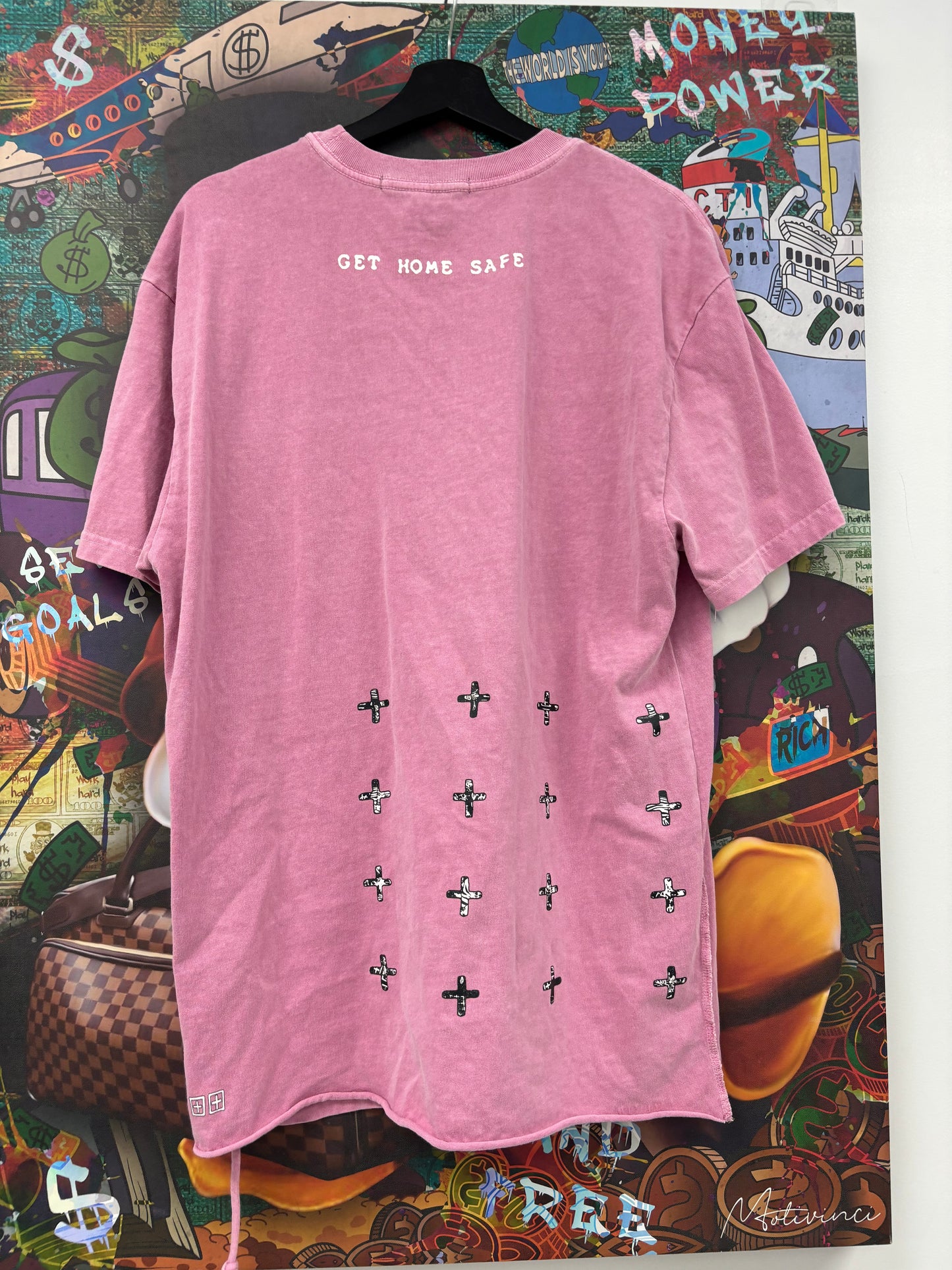 Ksubi Home Safe Tee Pink Used Medium