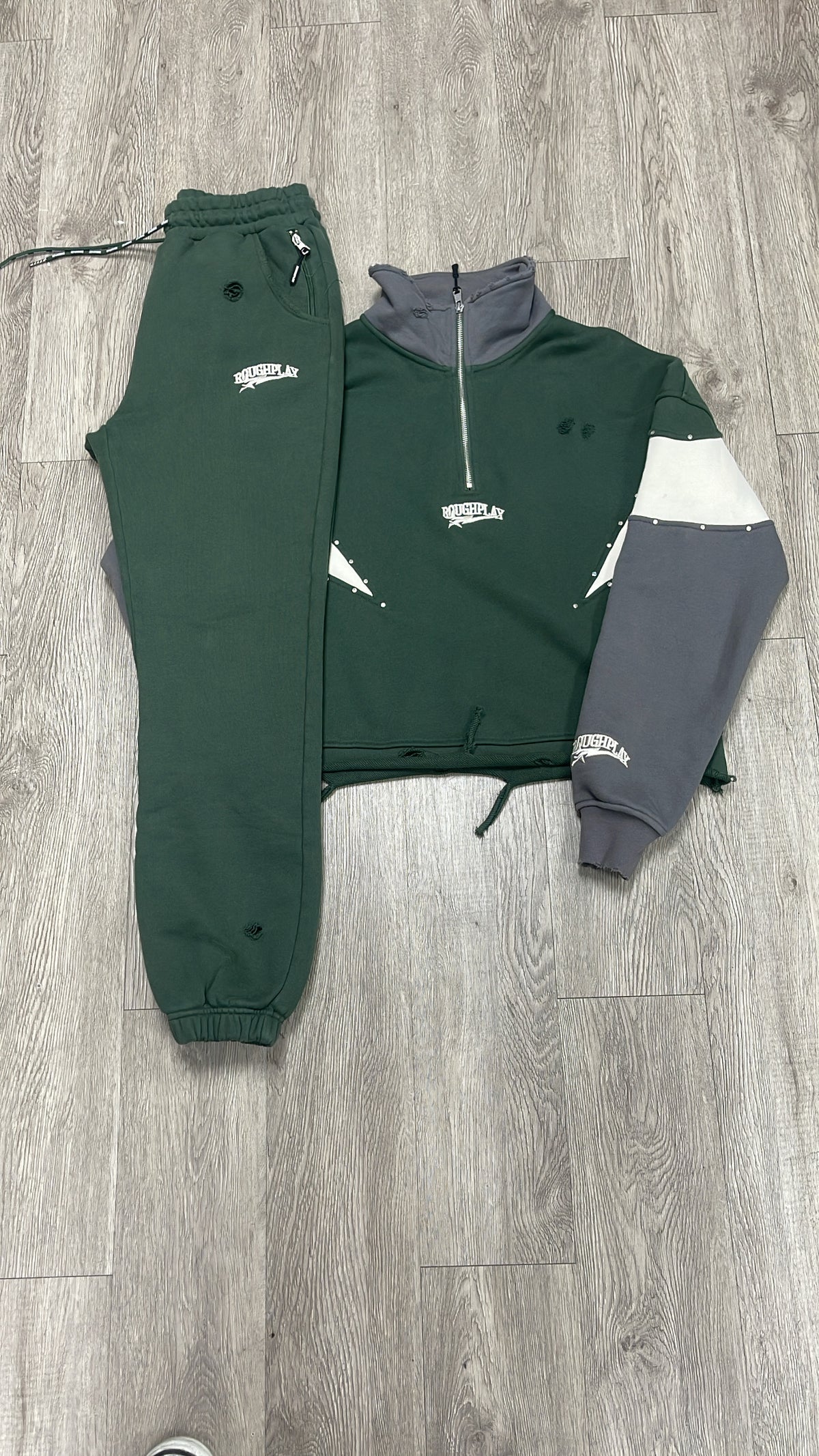Roughplay Green Grey Sweatsuit