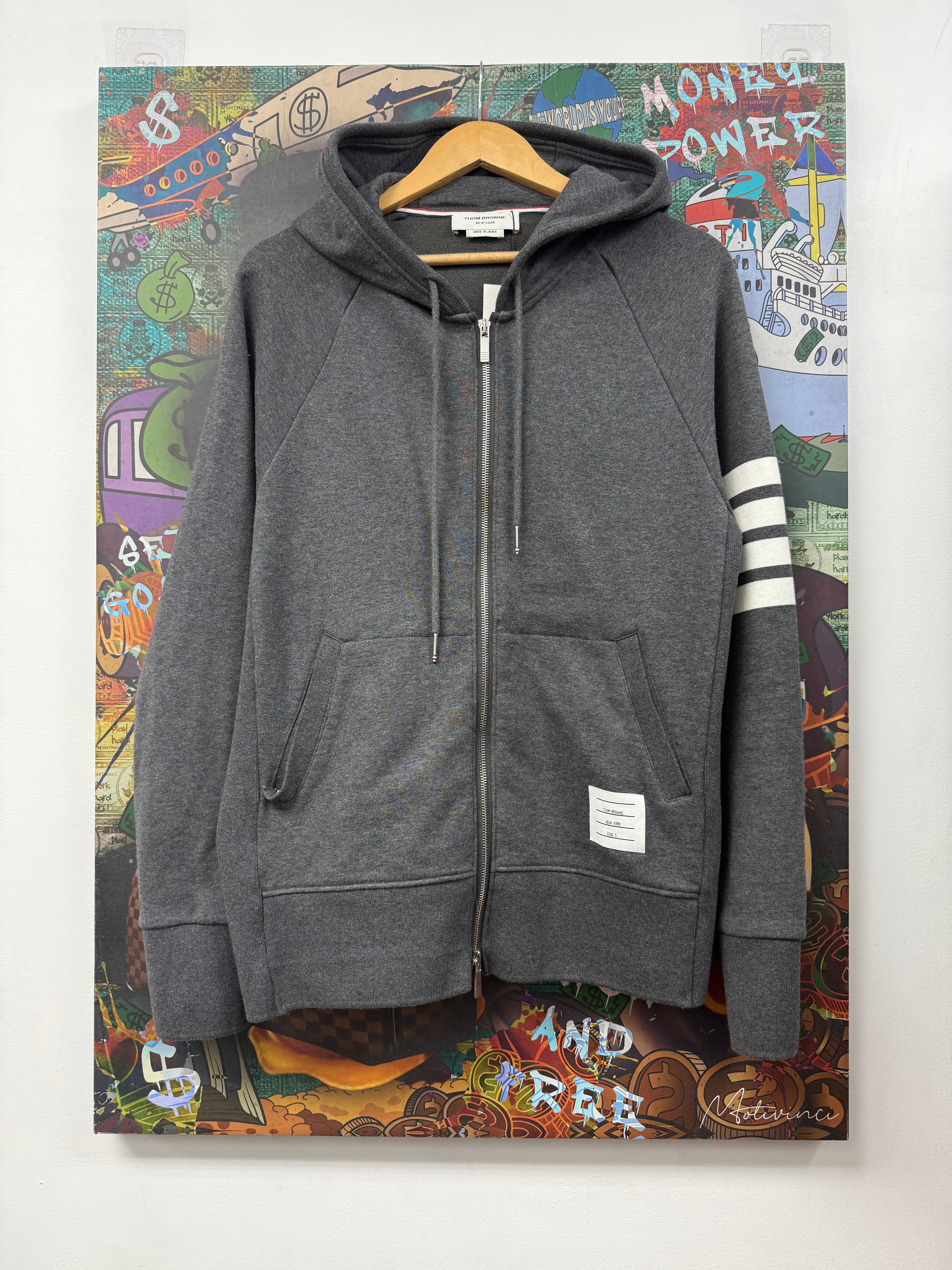 Thom Browne Dark Grey 4 Bar Zip Up (5) Hoodie