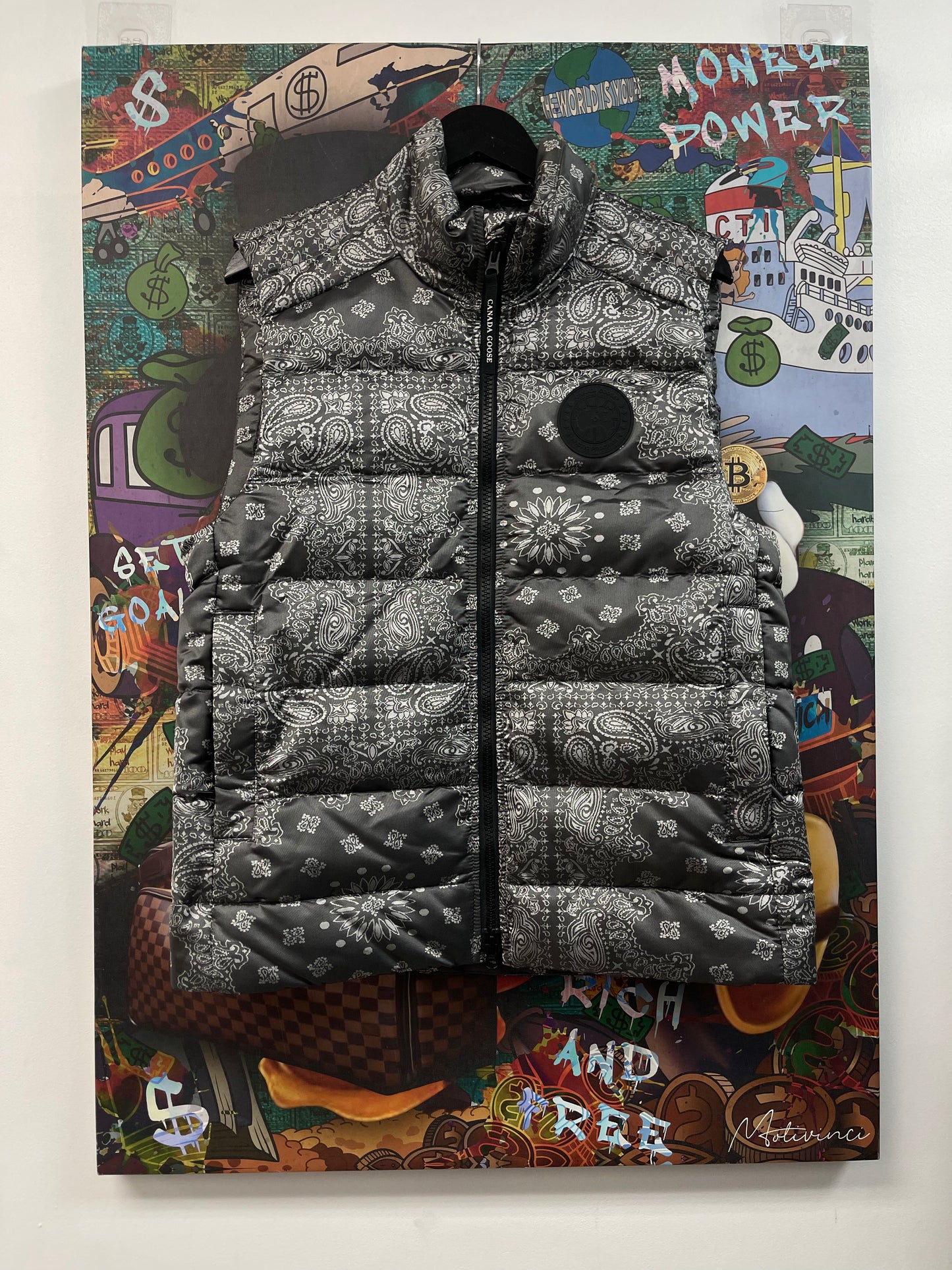 Concepts Canada Goose Vest Grey Paisley Used Medium