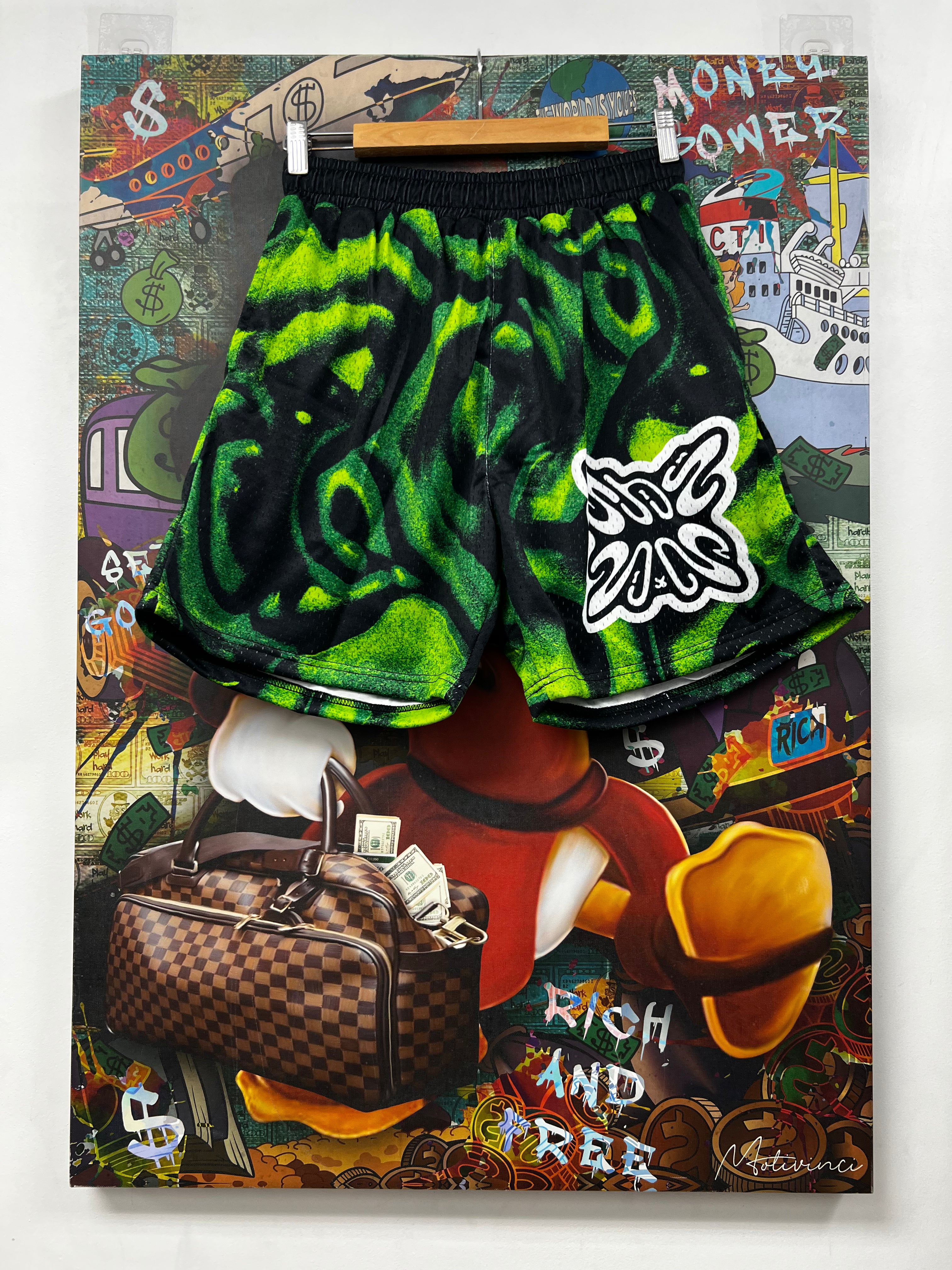 SB Studios Black Green Shorts