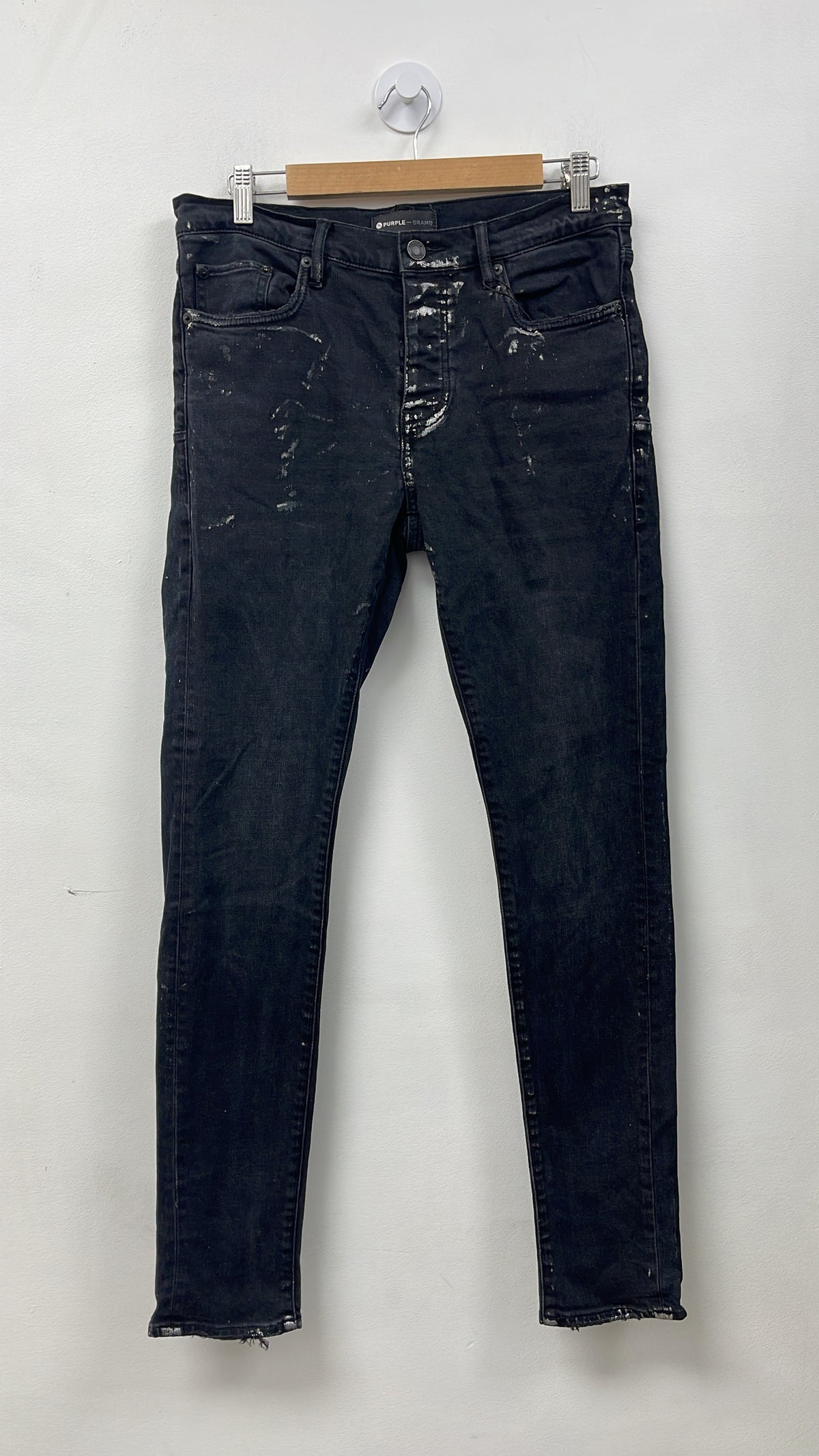 Purple Brand Black Paint Splatter Jeans