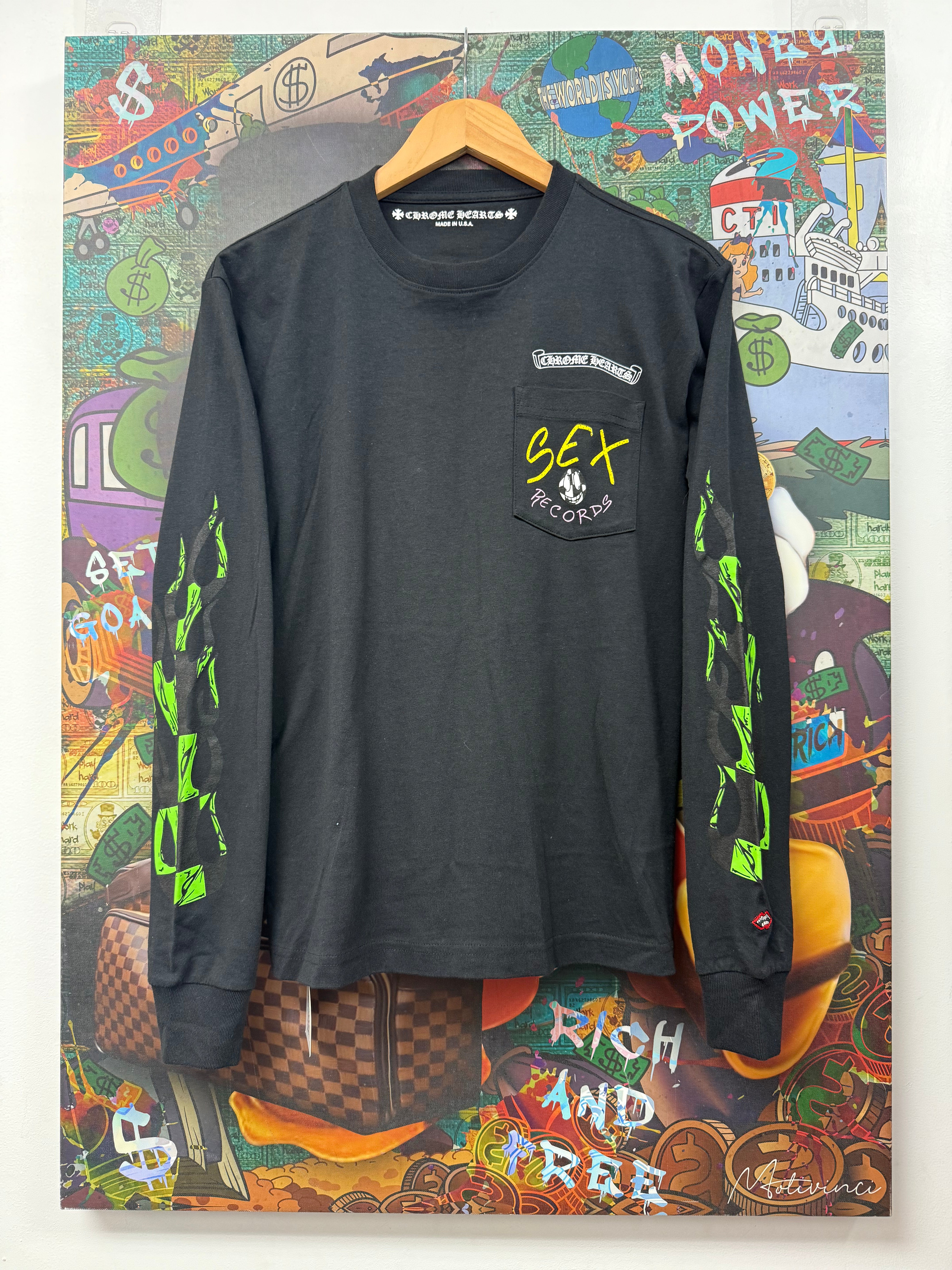 Chrome Hearts Sex Records Stay Fast Black Tee