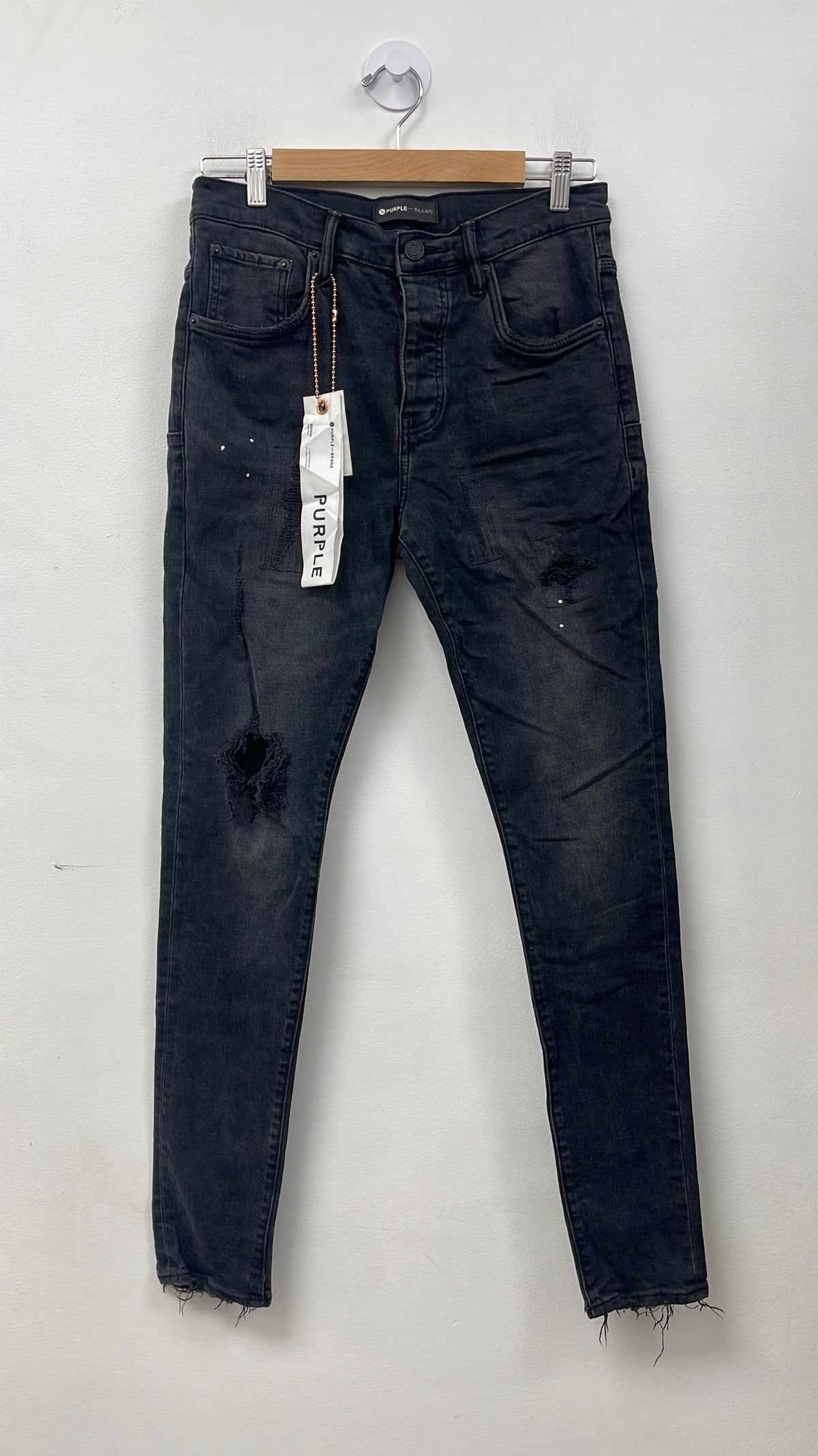 Purple Brand Black Knee Rip Jeans