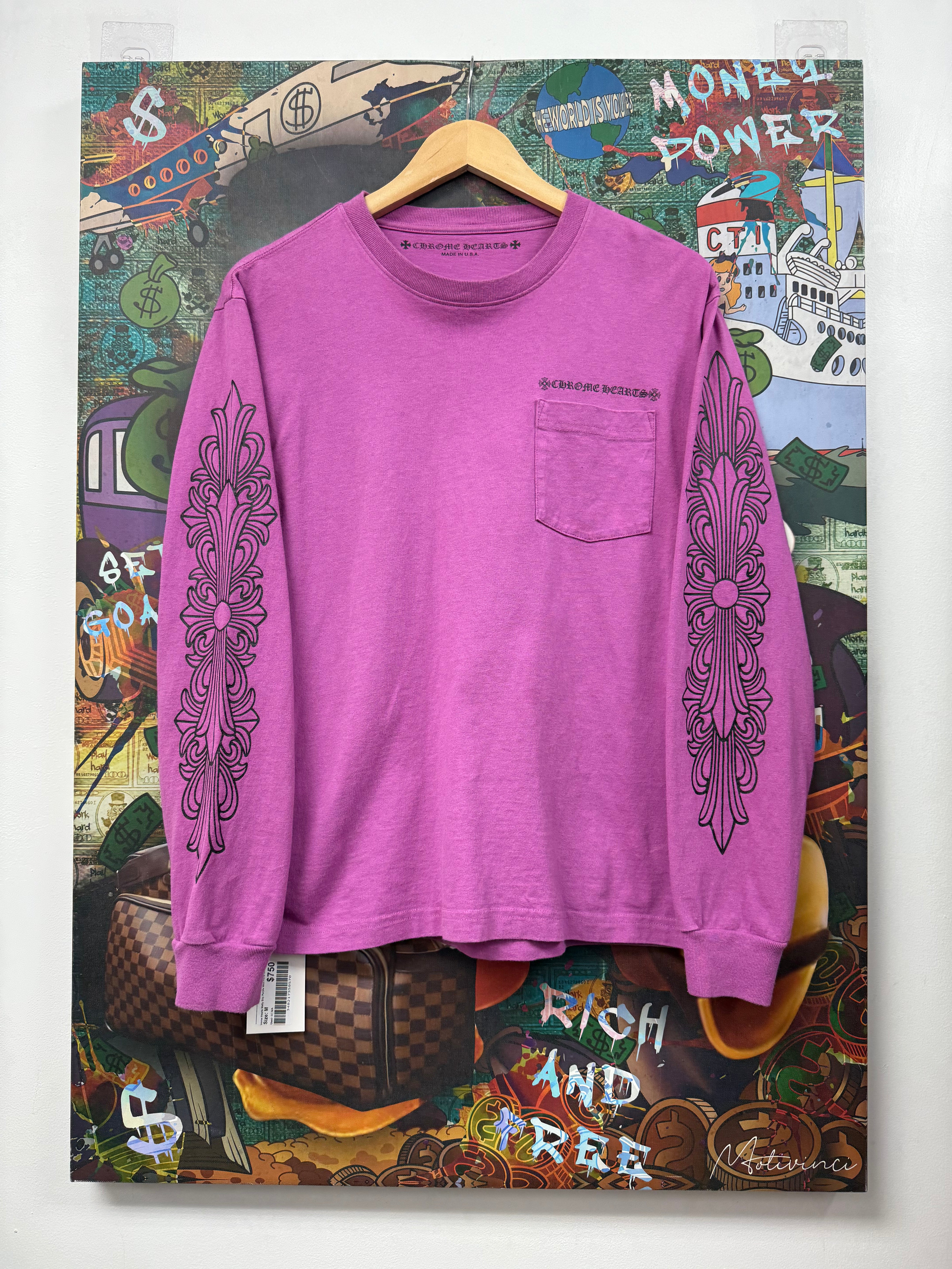 Chrome Hearts Matty Boy Purple Web Floral Long Sleeve