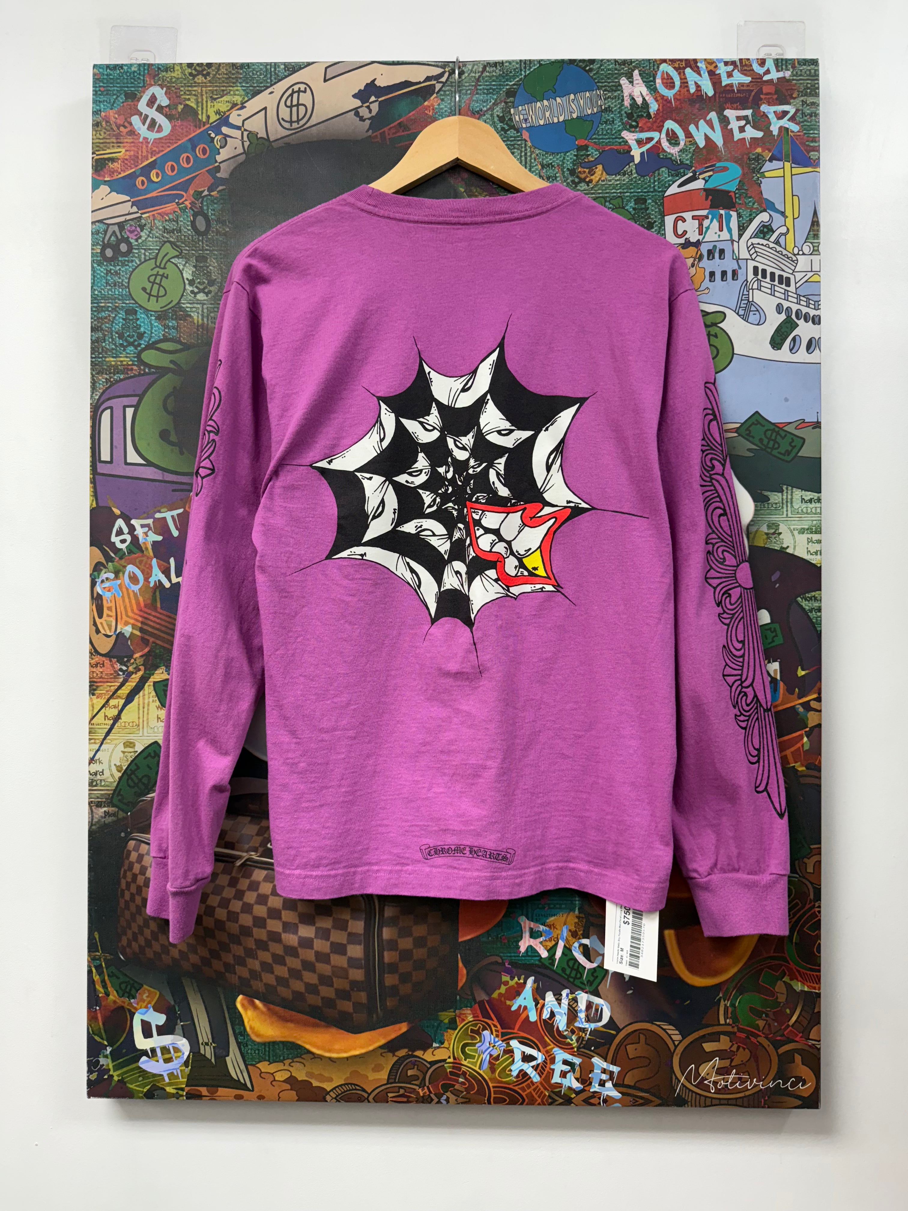 Chrome Hearts Matty Boy Purple Web Floral Long Sleeve
