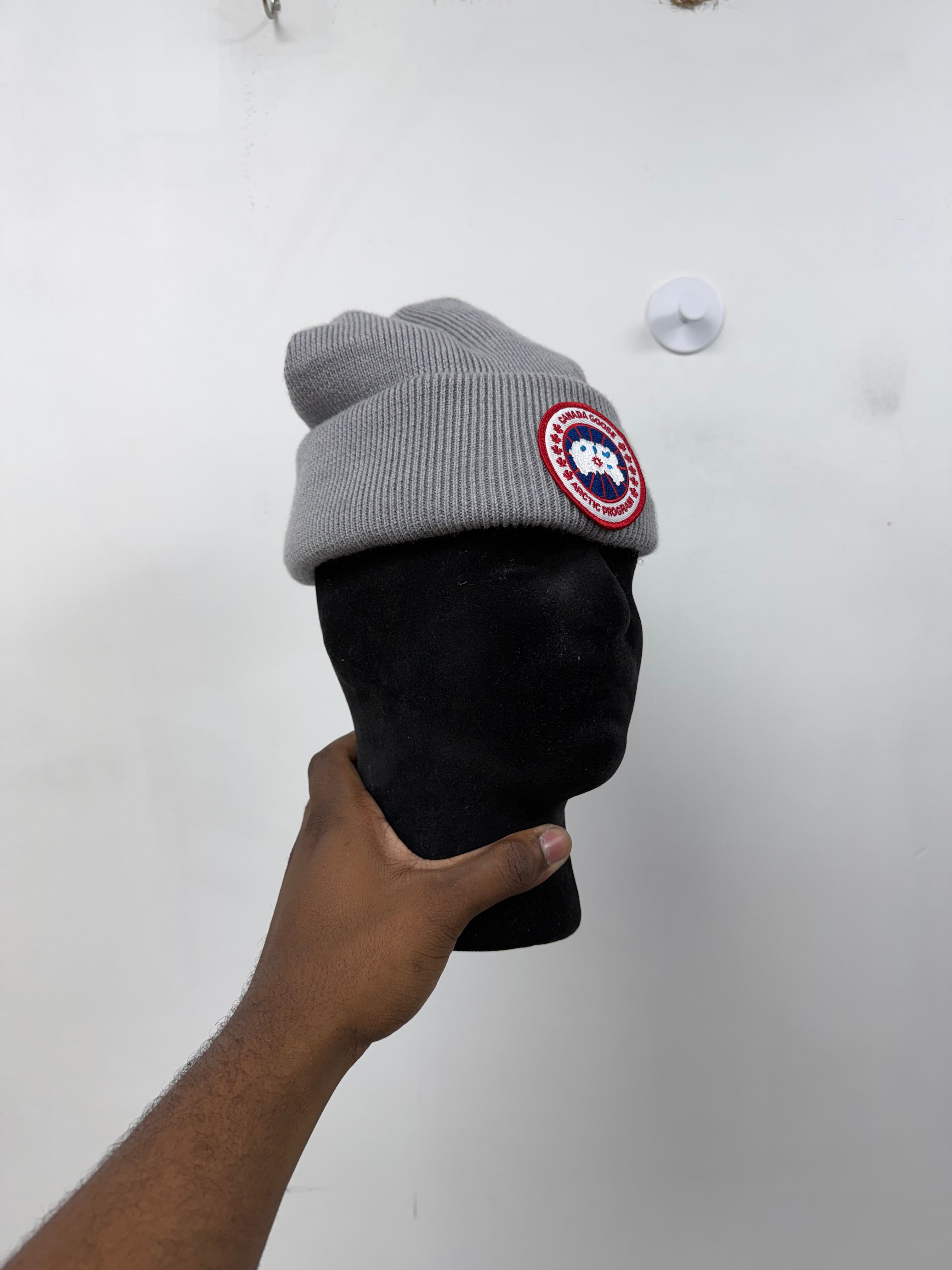 Canada Goose Grey Logo Beanie