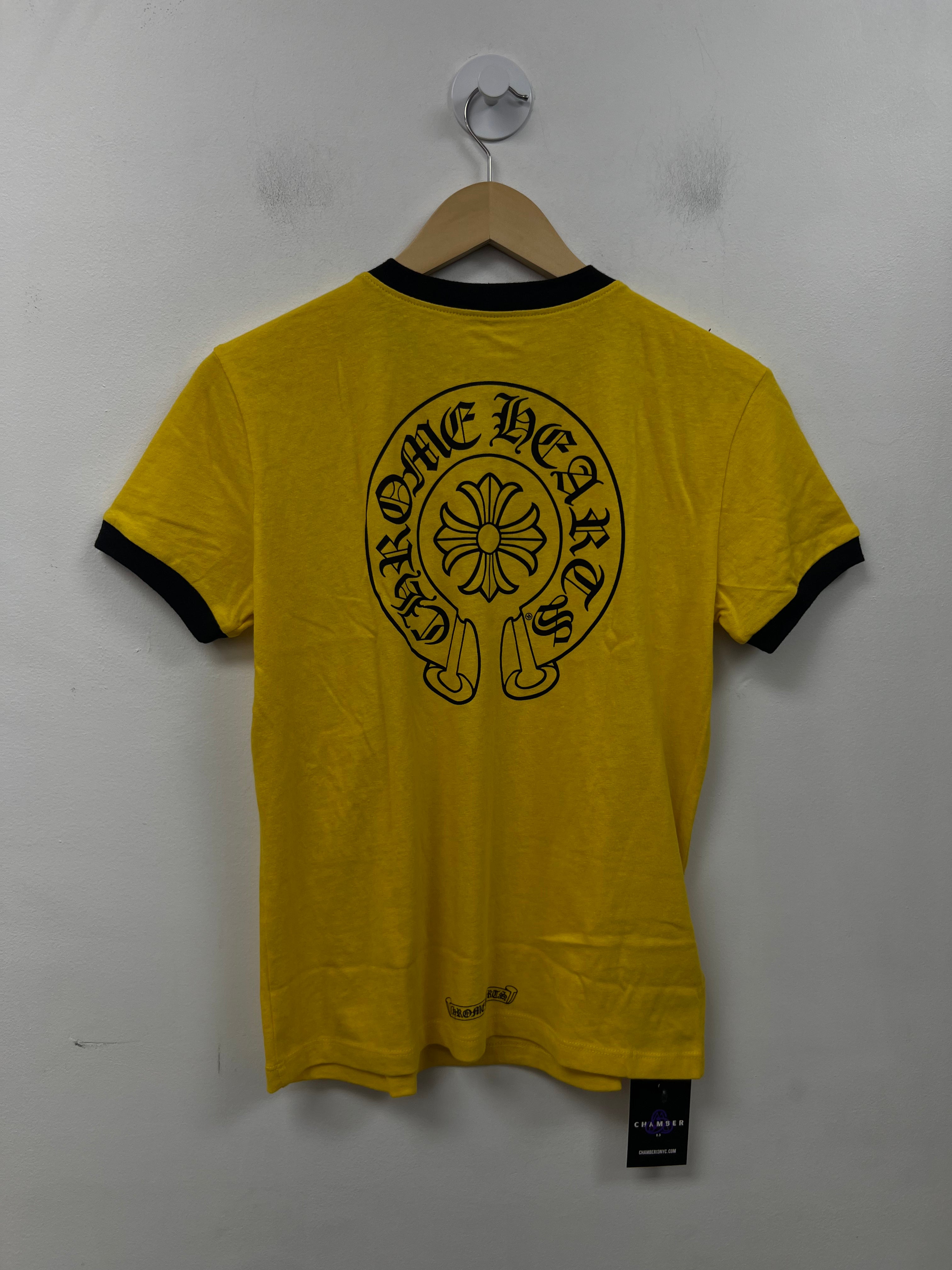 Chrome Hearts Yellow Horseshoe Baseball Women's Tee
