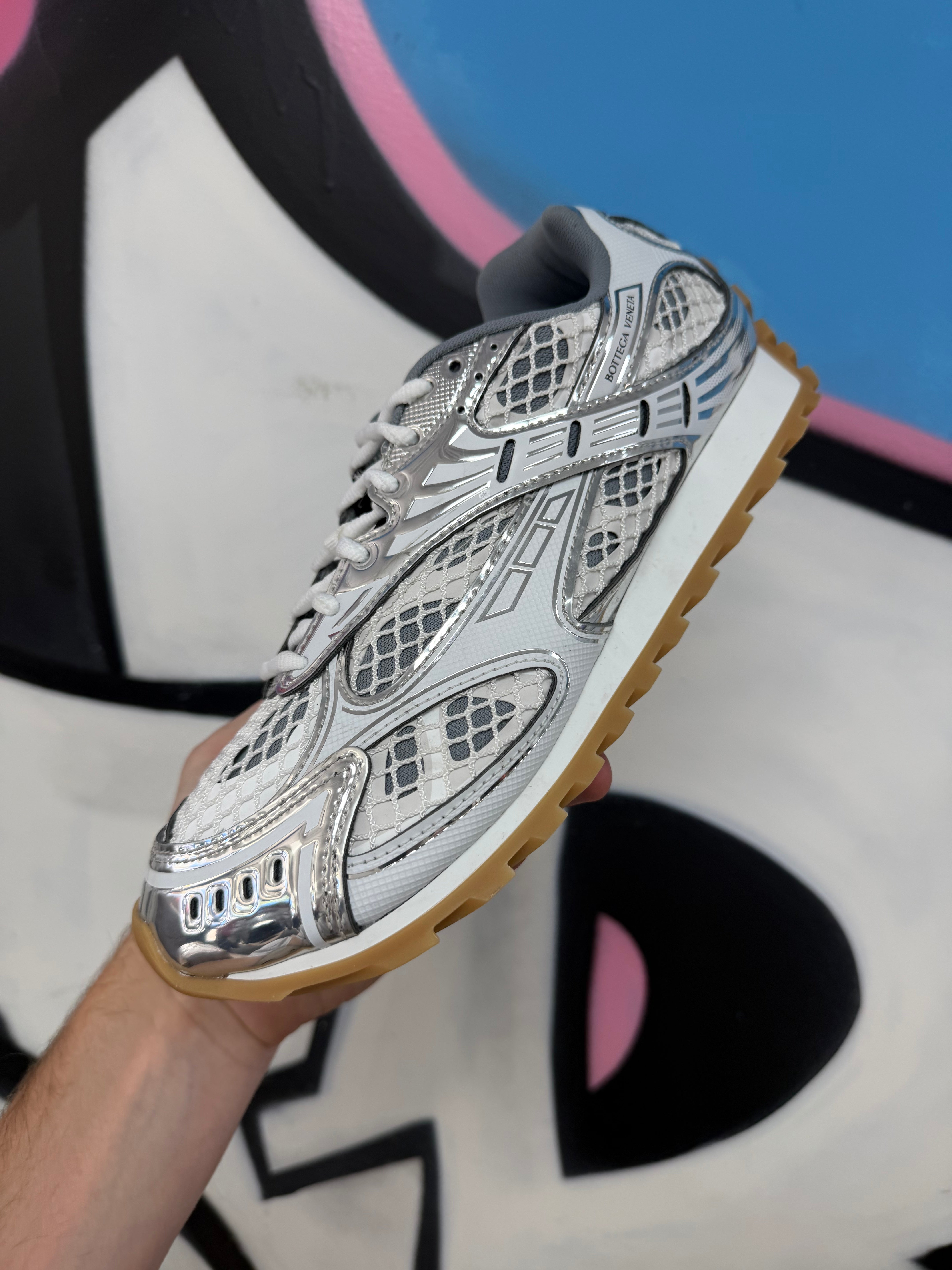 Bottega Veneta Orbit Silver Sneakers
