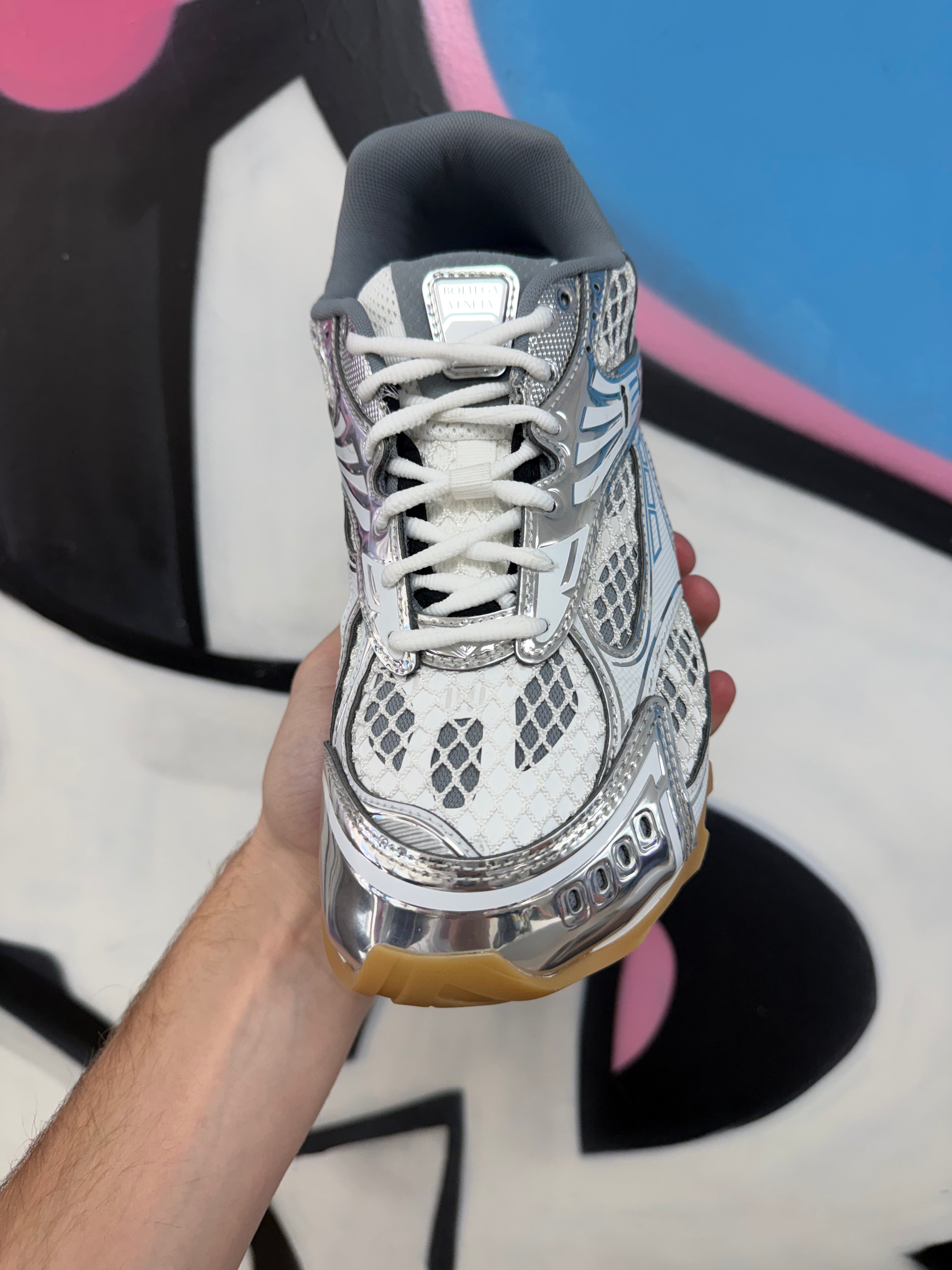 Bottega Veneta Orbit Silver Sneakers