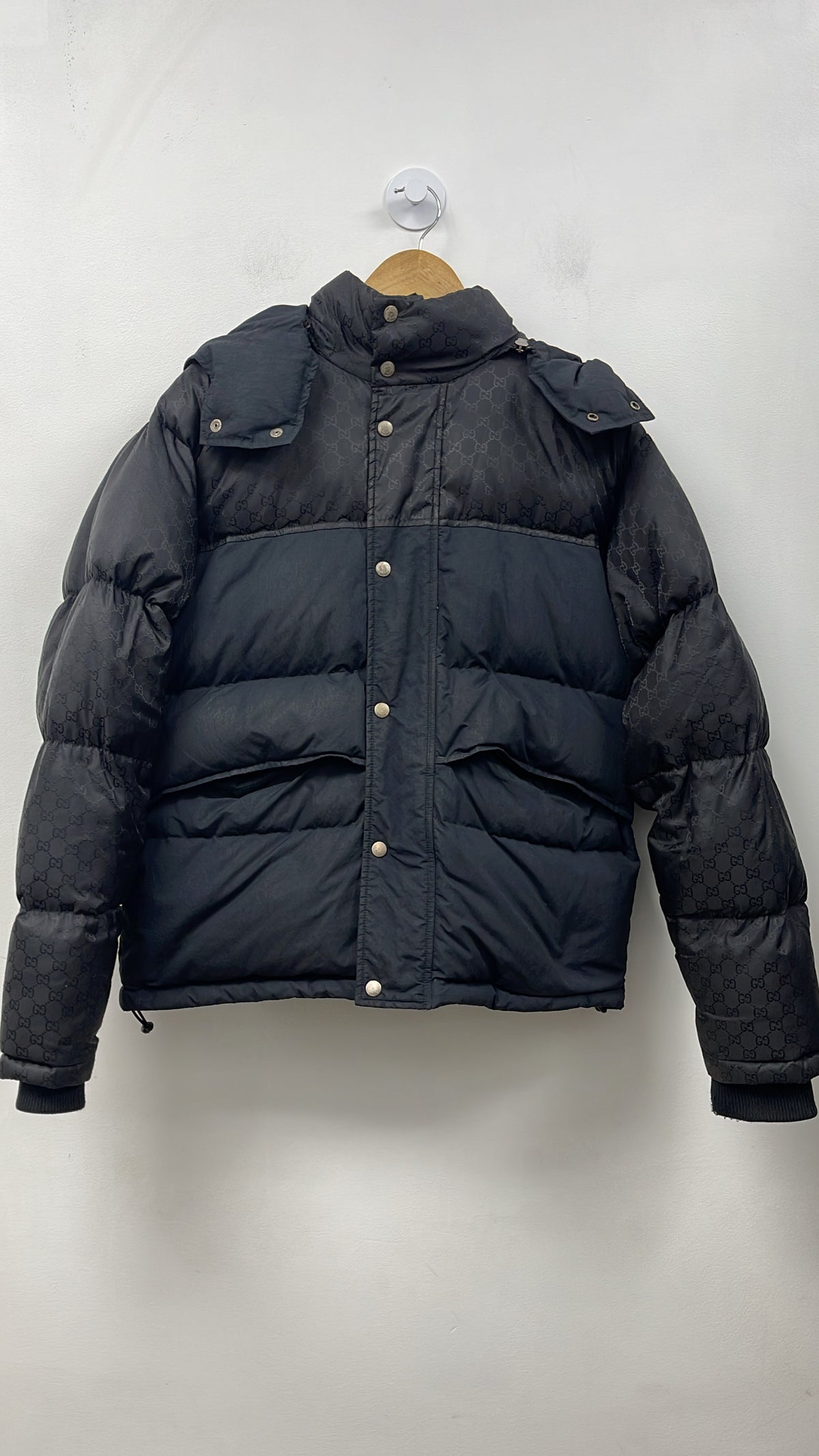 Gucci Black Monogram (46) Puffer Jacket