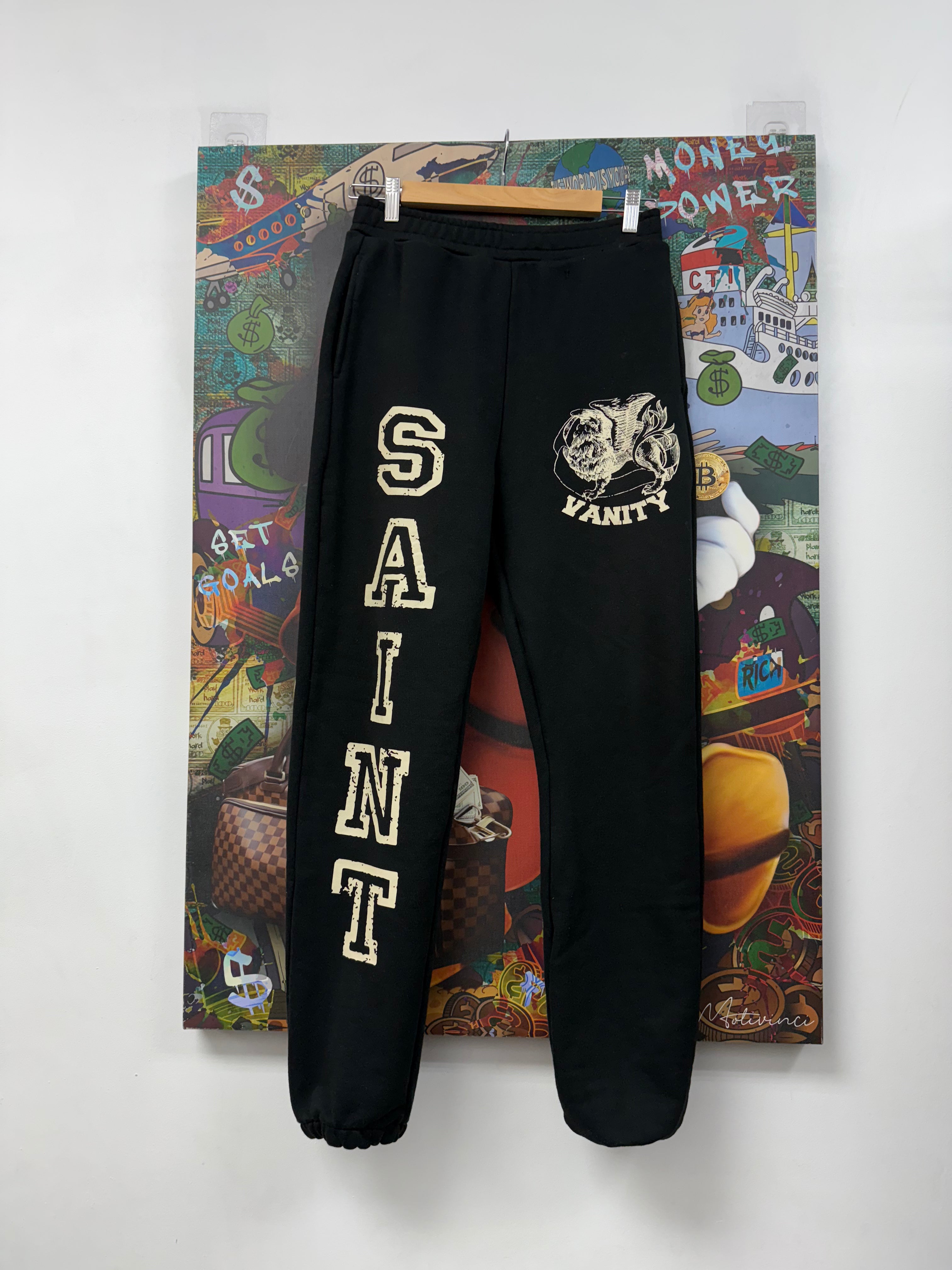 Saint Vanity Black Cream Griffin Sweats