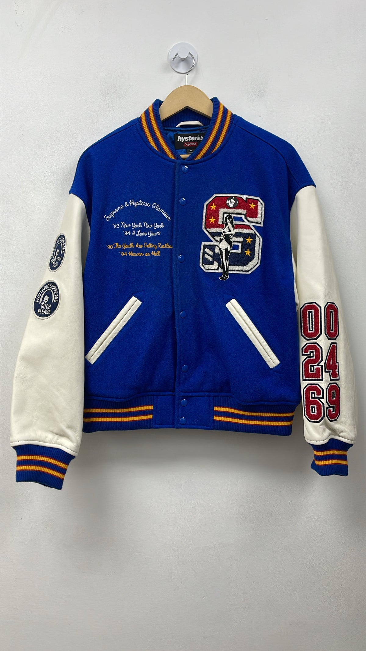 Supreme x Hysteric Glamour Blue Varsity Jacket