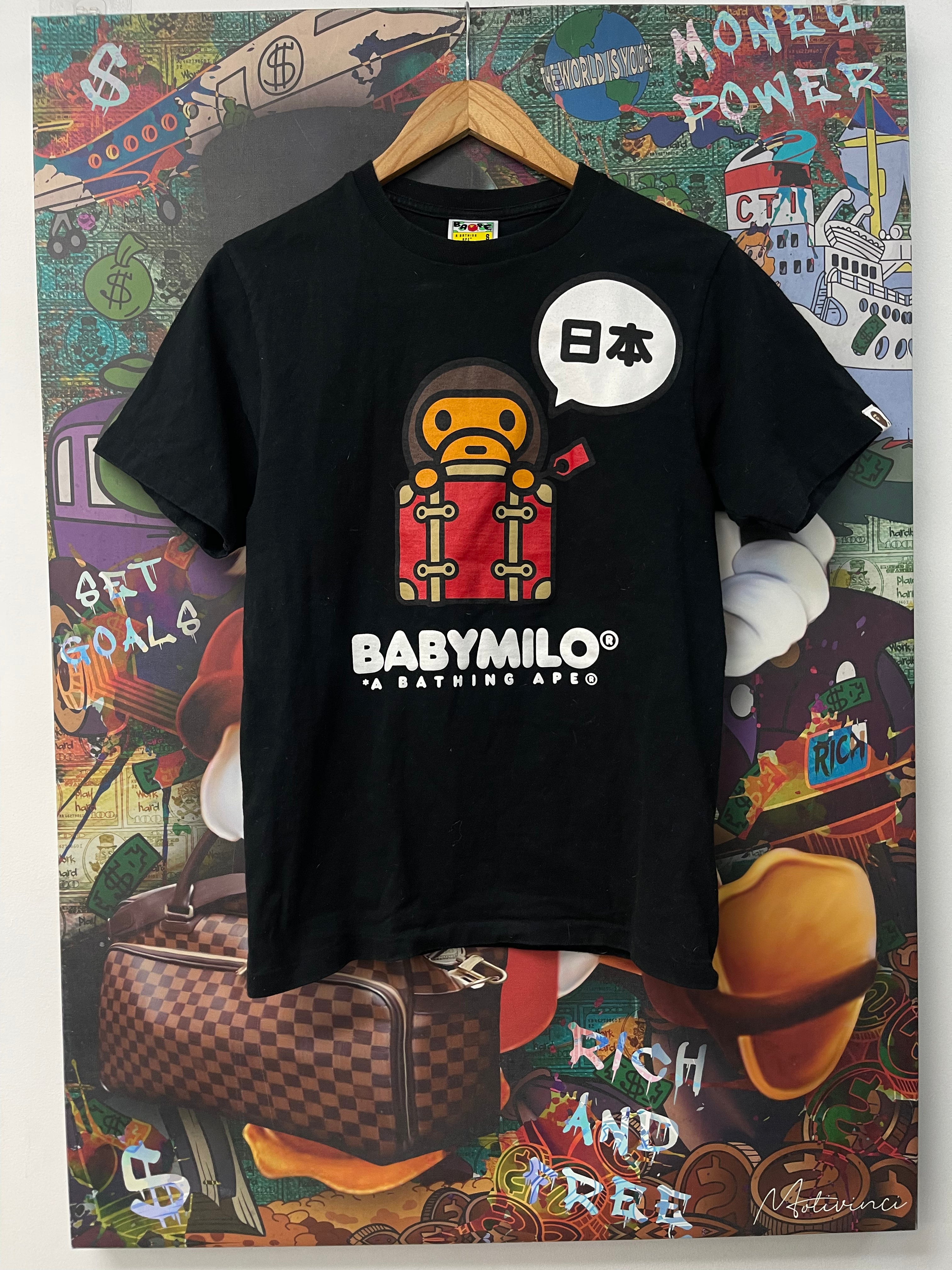 Bape Black Red Japan Baby Milo Tee