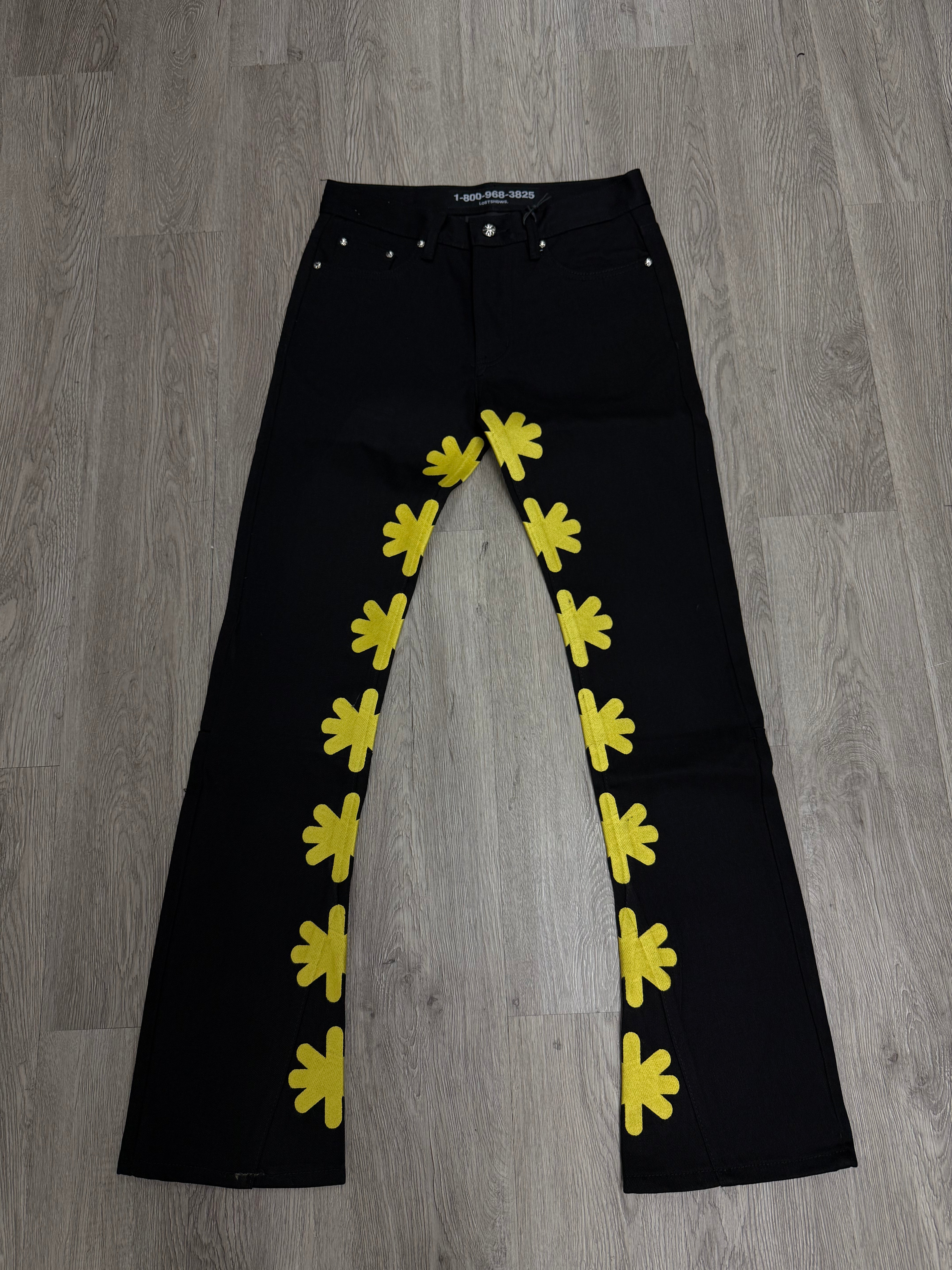 LostSHDWS Denim Black Yellow Jeans (28-40) New