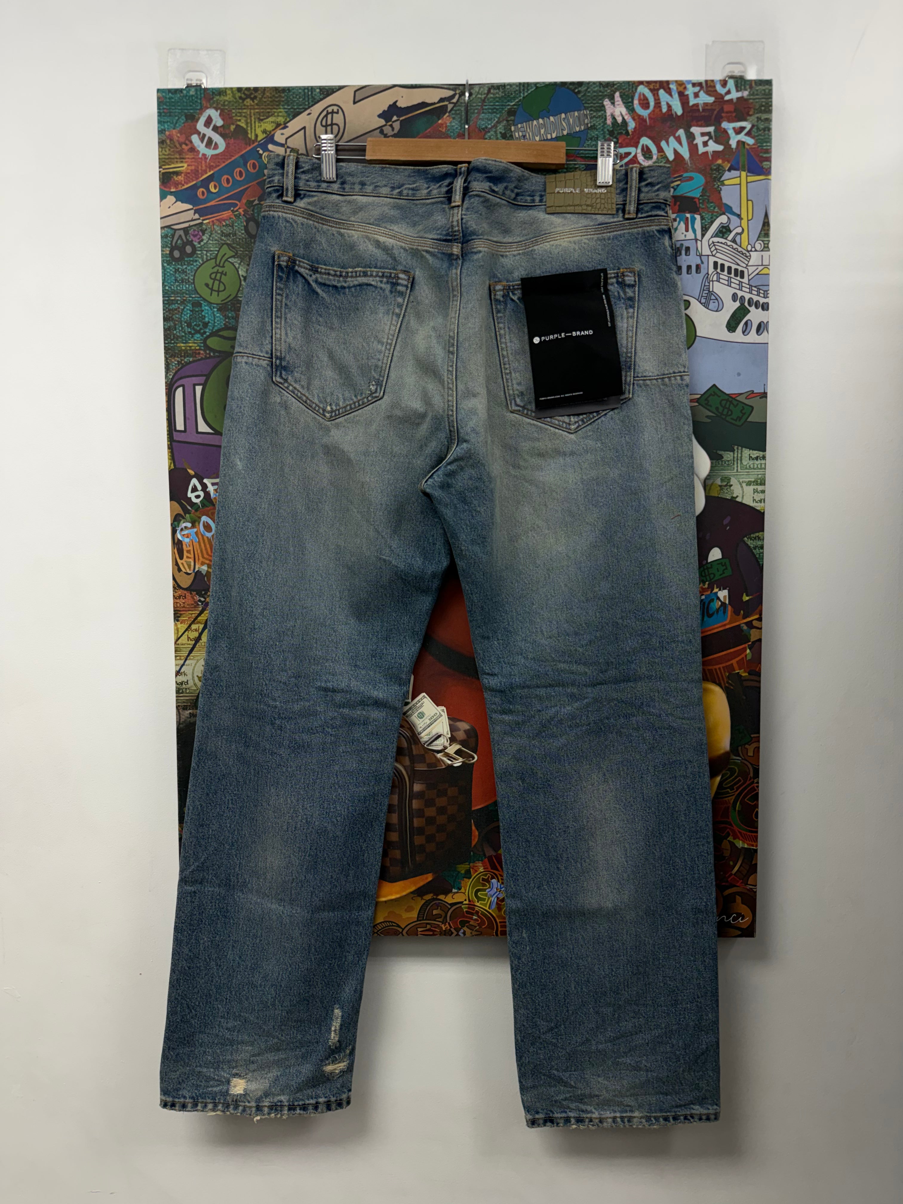 Purple Brand Light Wash Black Label Jeans