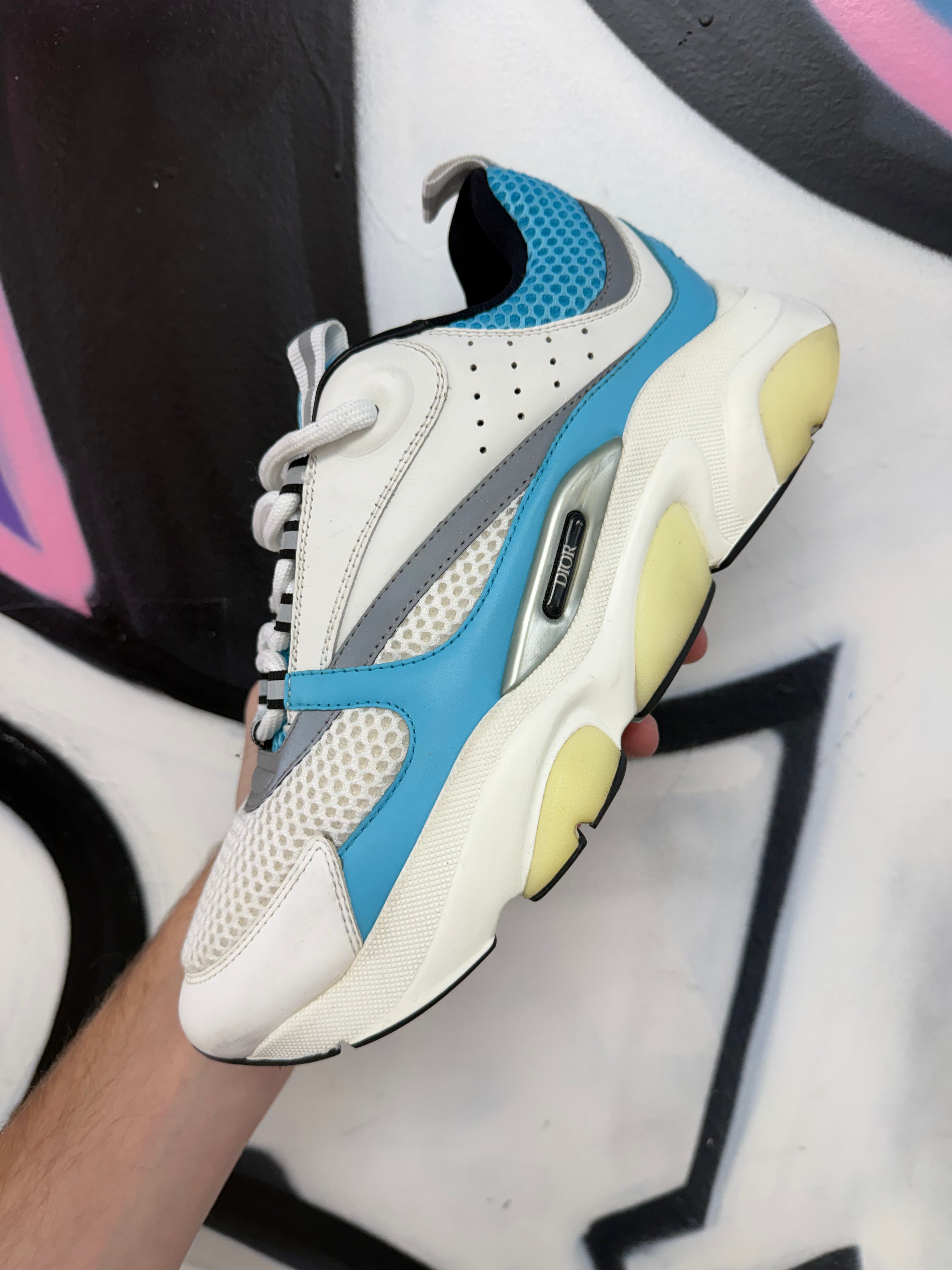 Dior White Baby Blue Sneakers