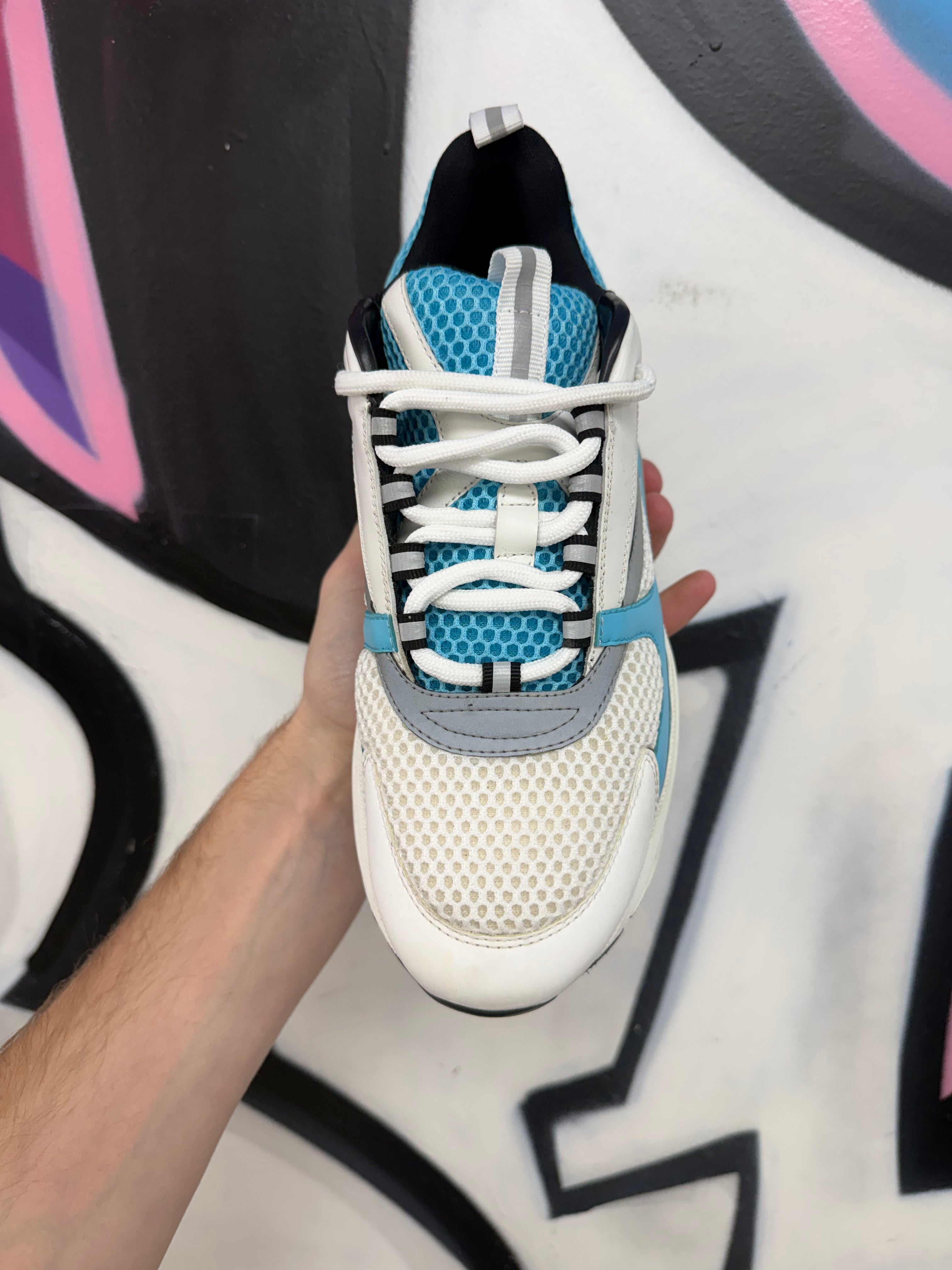 Dior White Baby Blue Sneakers