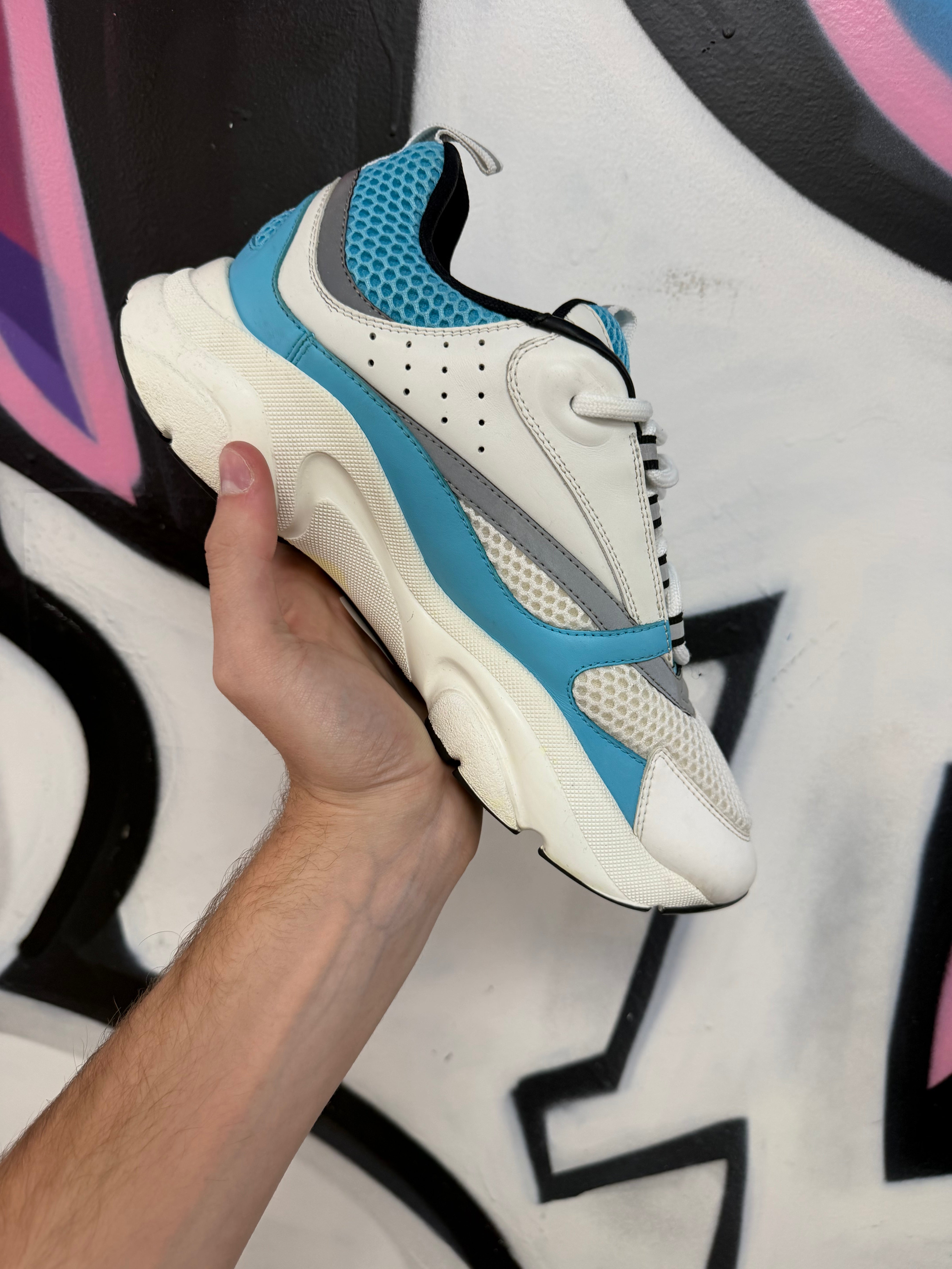 Dior White Baby Blue Sneakers