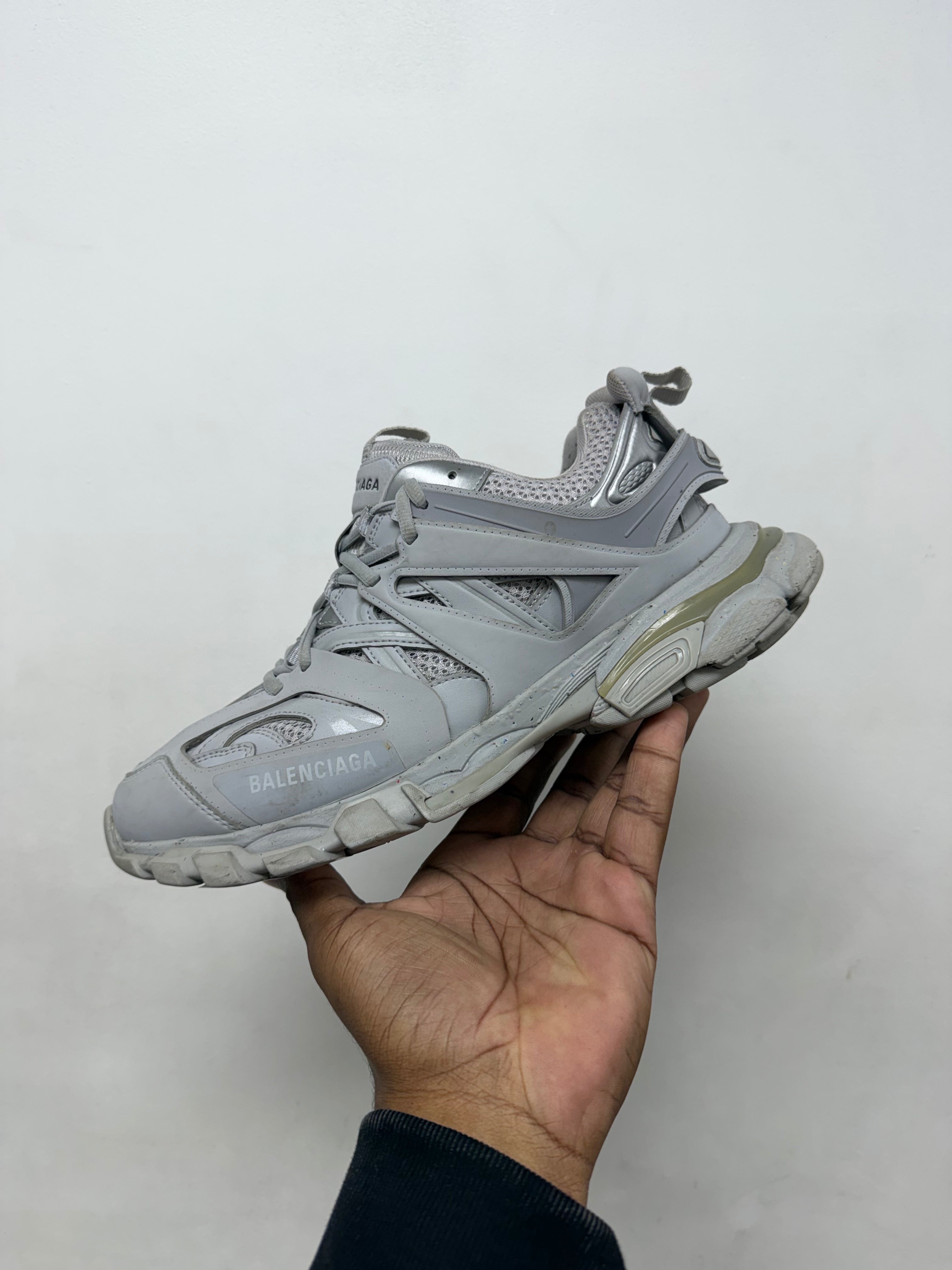 Balenciaga Grey Speckle Track Sneakers