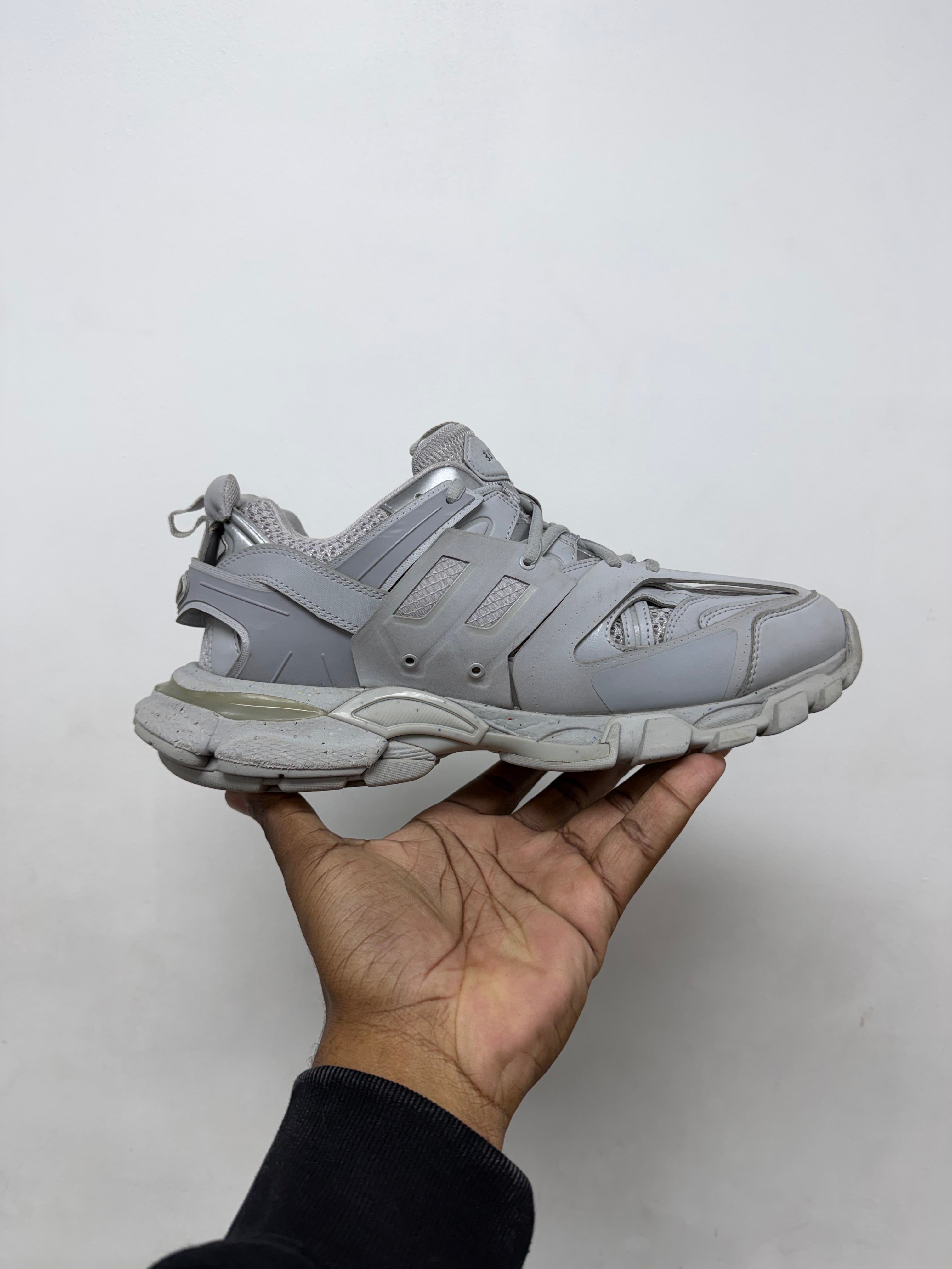 Balenciaga Grey Speckle Track Sneakers