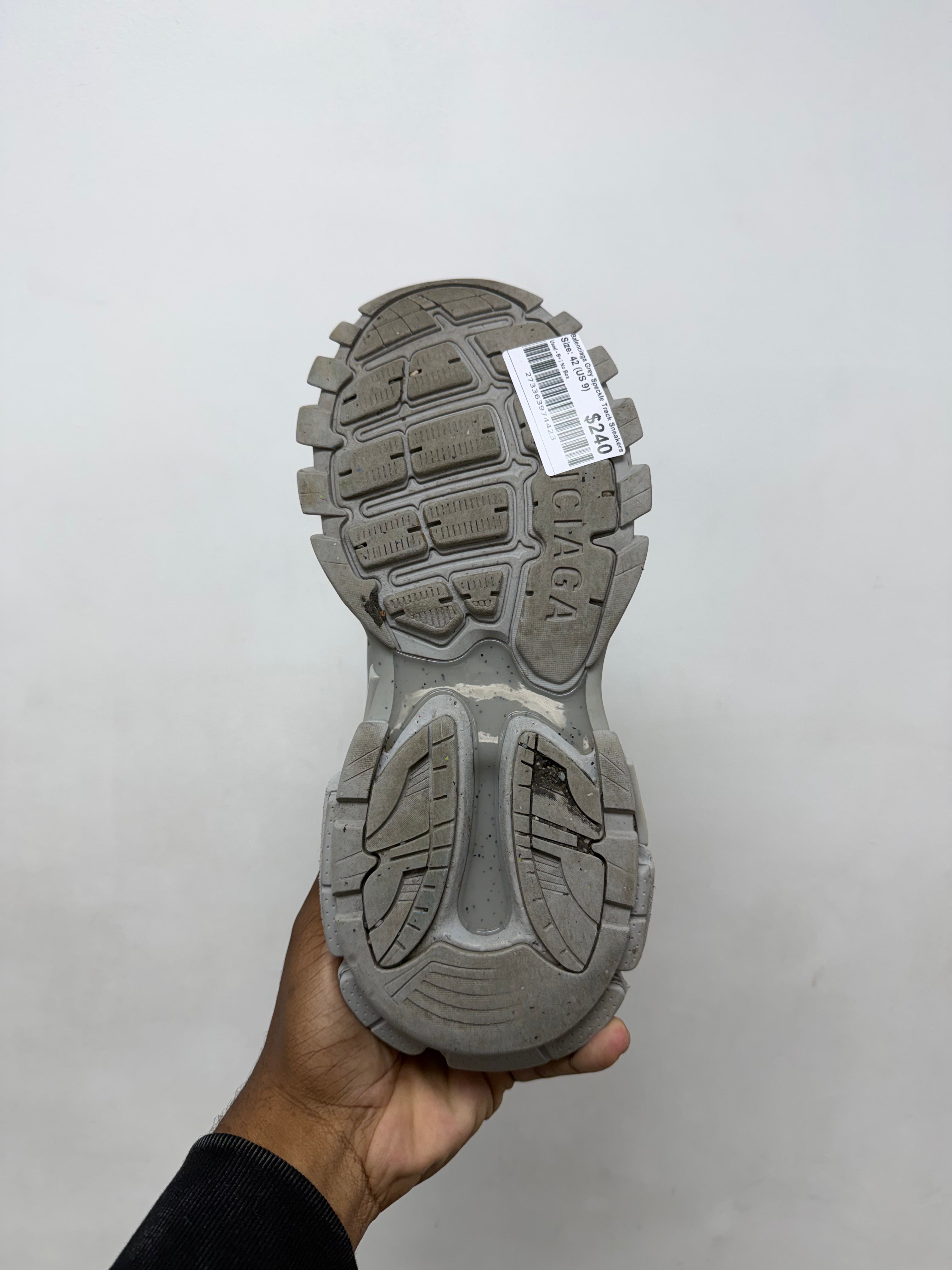 Balenciaga Grey Speckle Track Sneakers