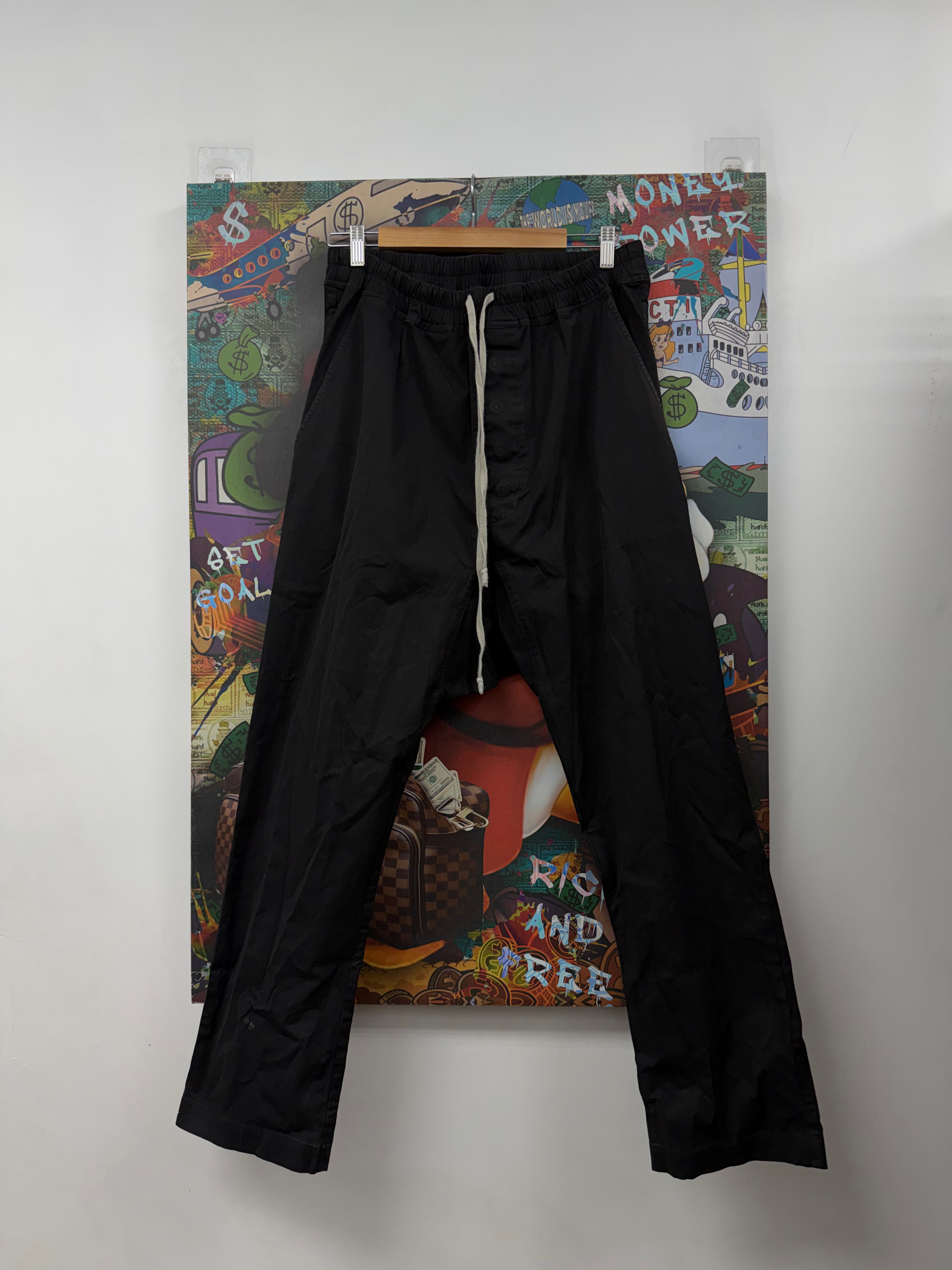 Rick Owens DRKSHDW Drawstring Black Cargo Pants