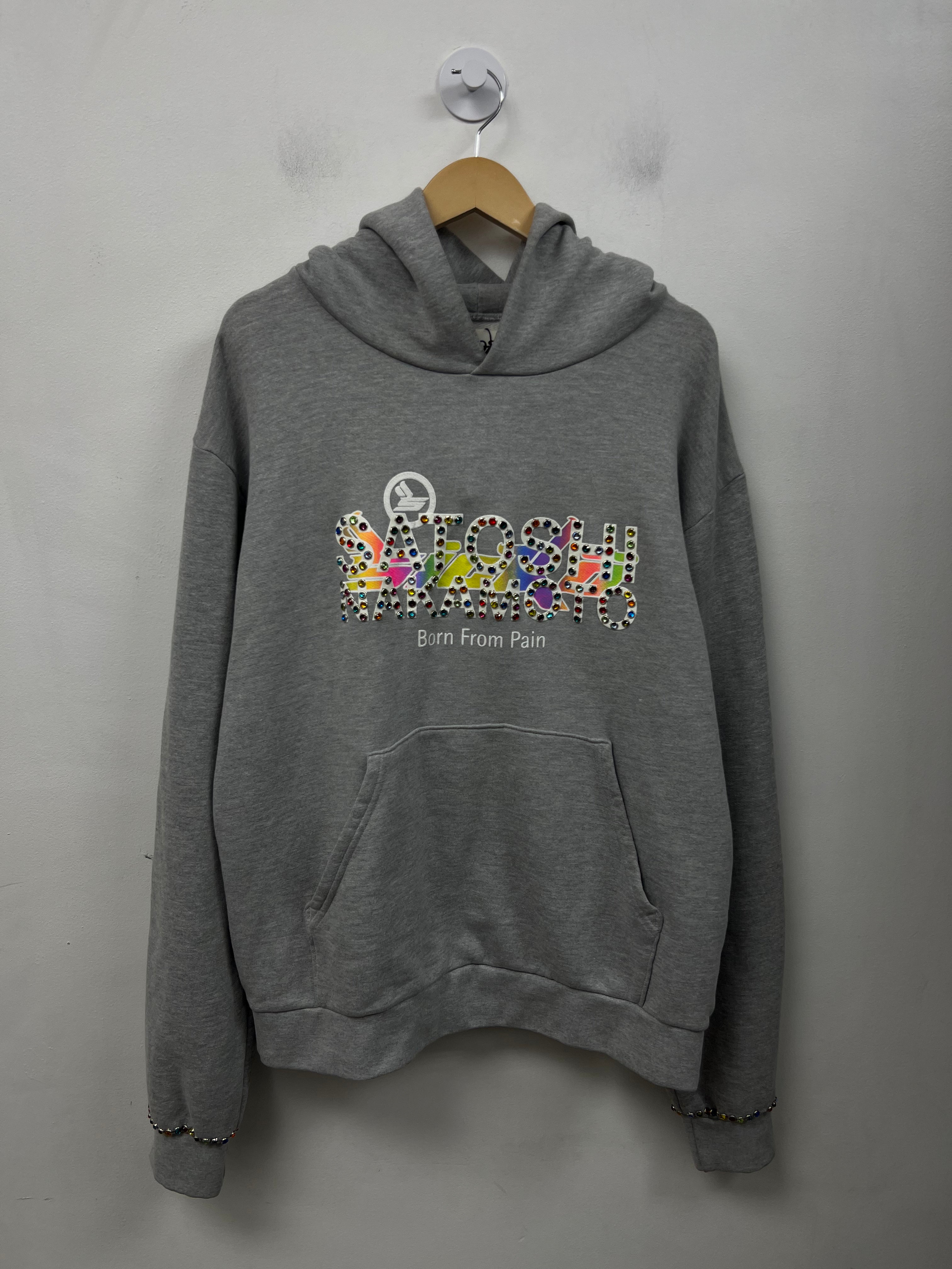 Satoshi Nakamoto x Sicko Grey Studded Logo Hoodie
