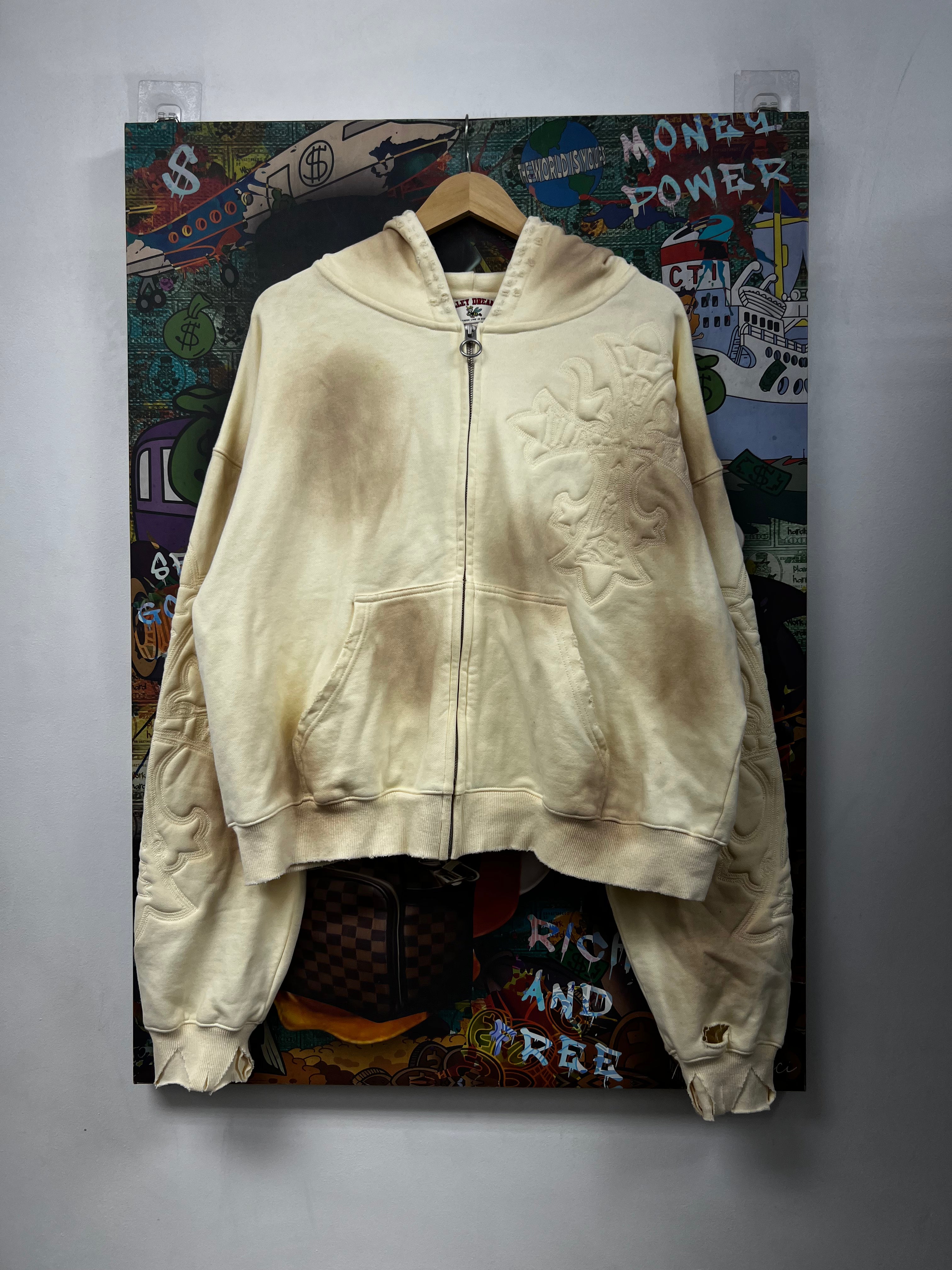 Vale Cream Carver Zip Up Hoodie