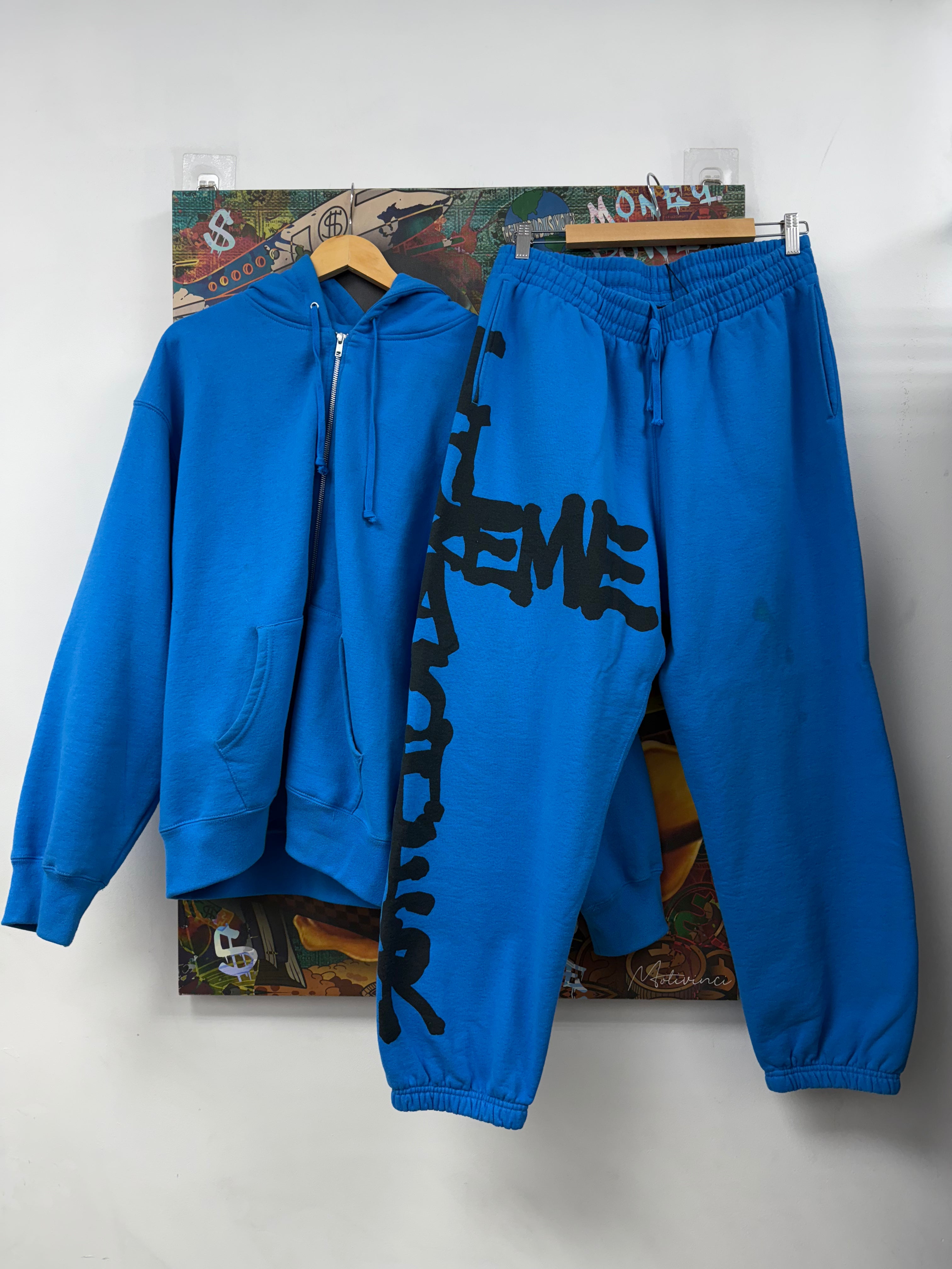 Supreme x Thrasher Blue Black Logo Sweatsuit