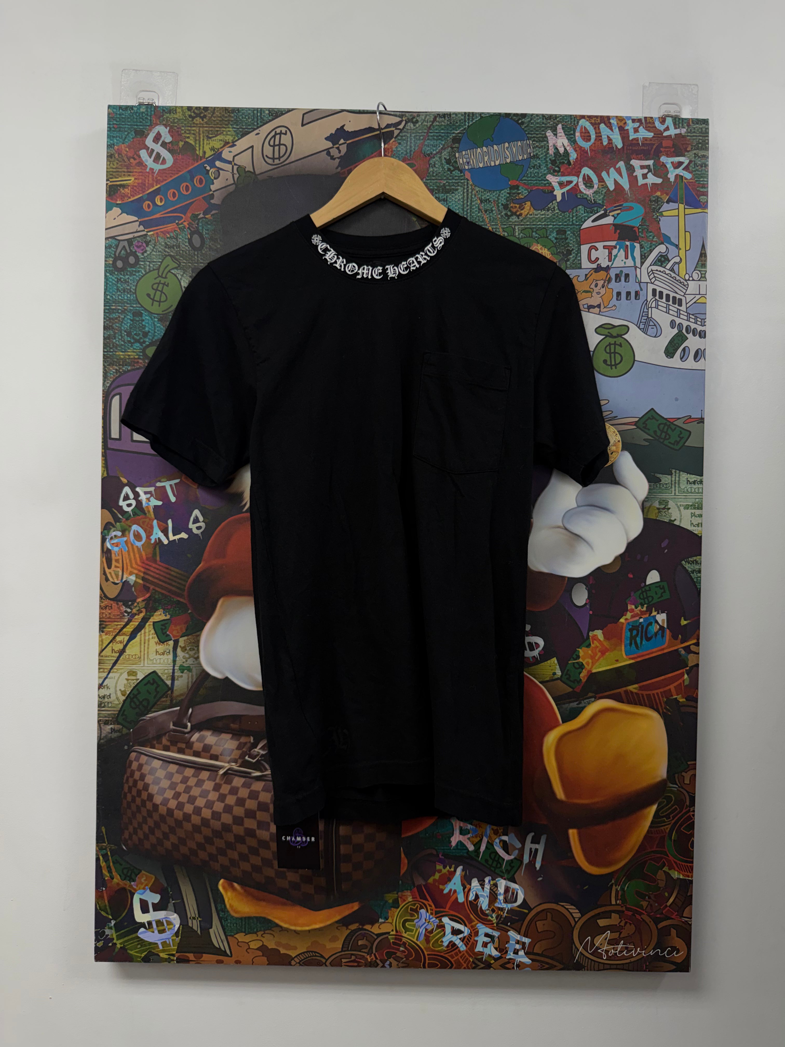Chrome Hearts Black White Neck Logo Tee