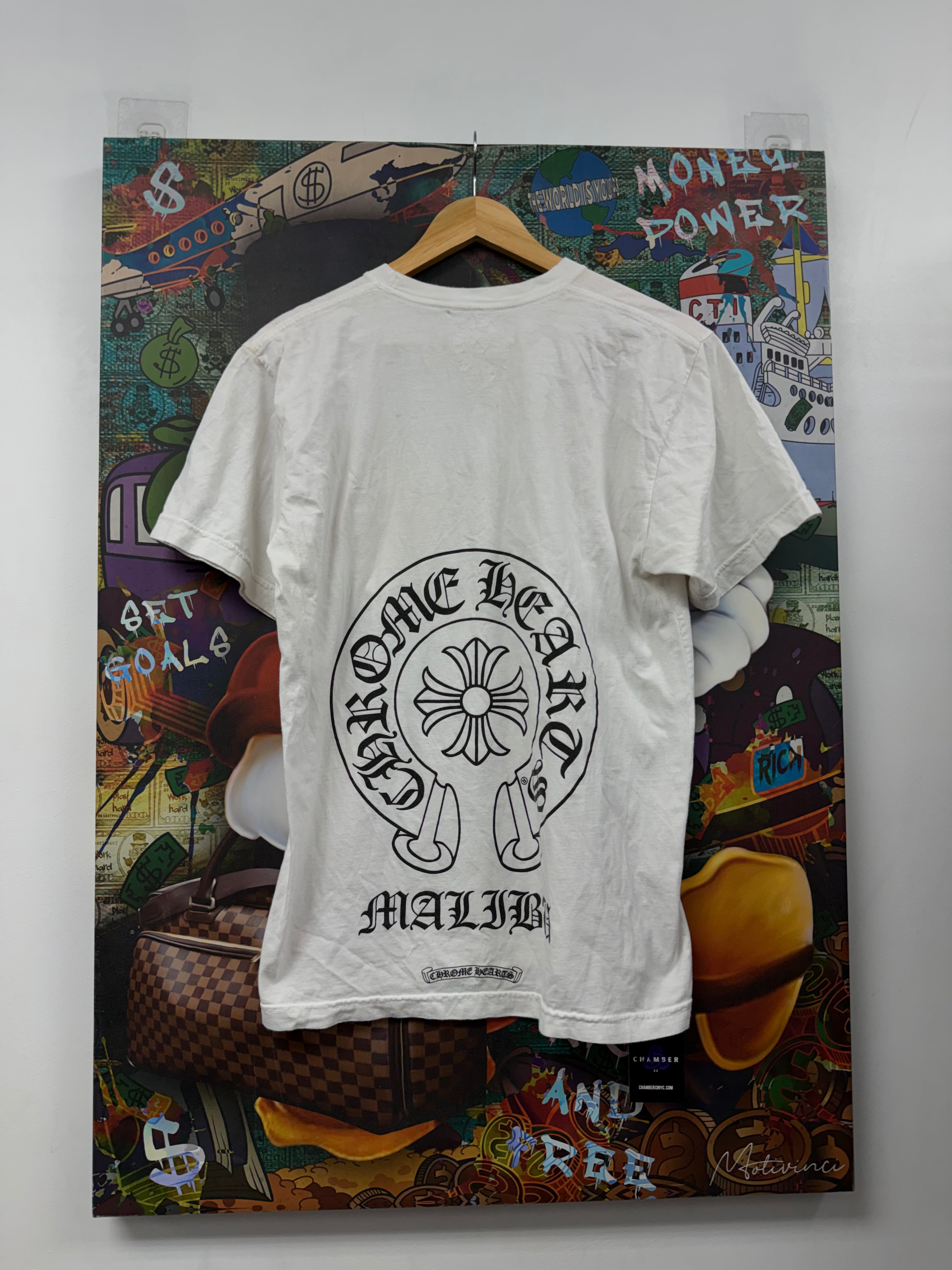 Chrome Hearts White Horseshoe Malibu Tee