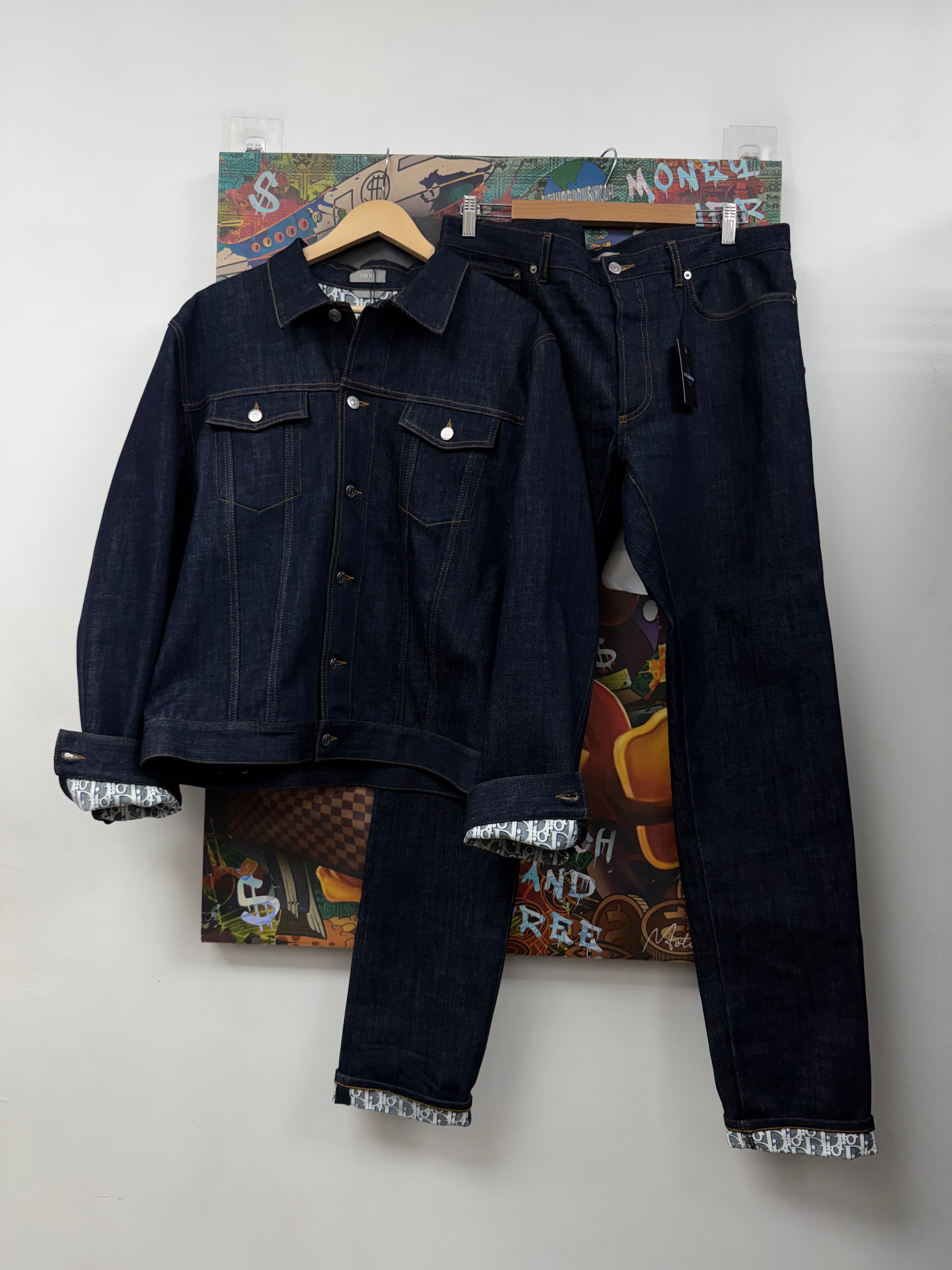 Dior Navy Denim Monogram Oblique Set
