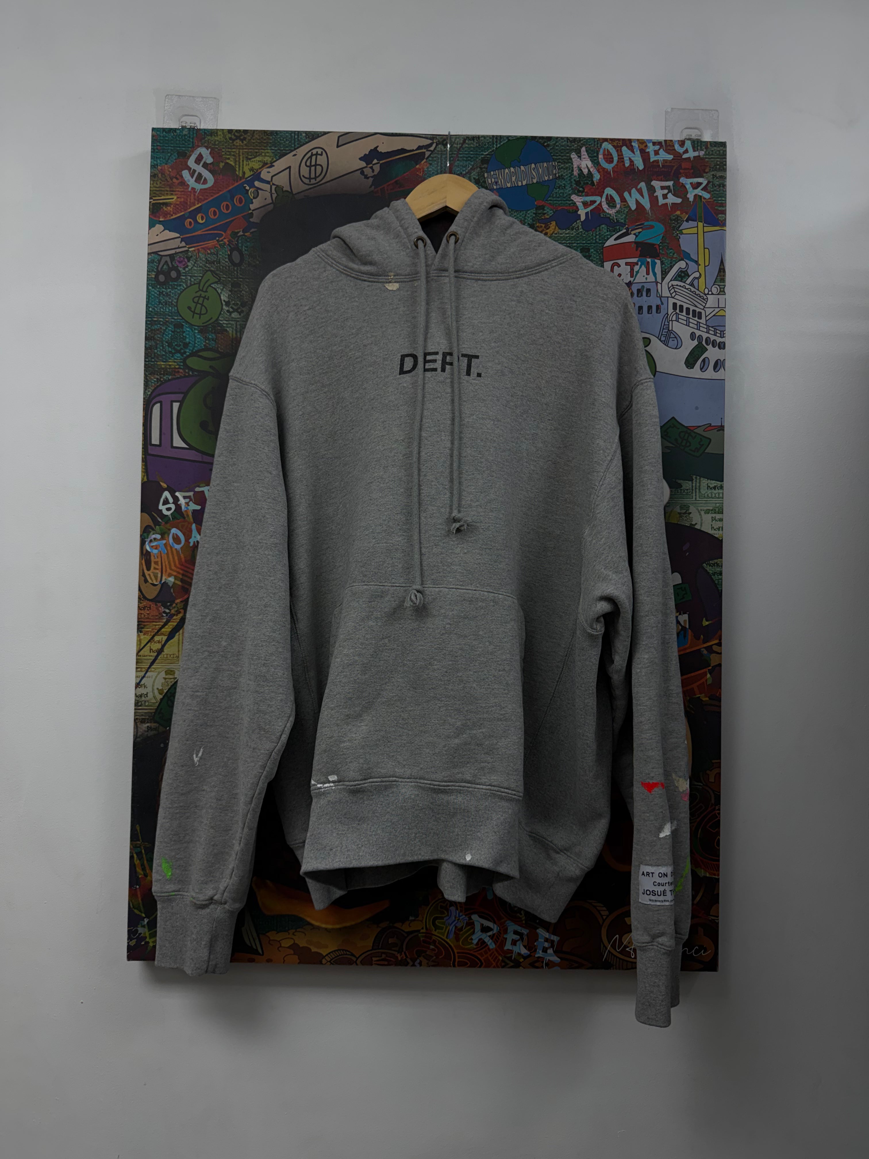 Gallery Dept Grey Paint Splatter Hoodie