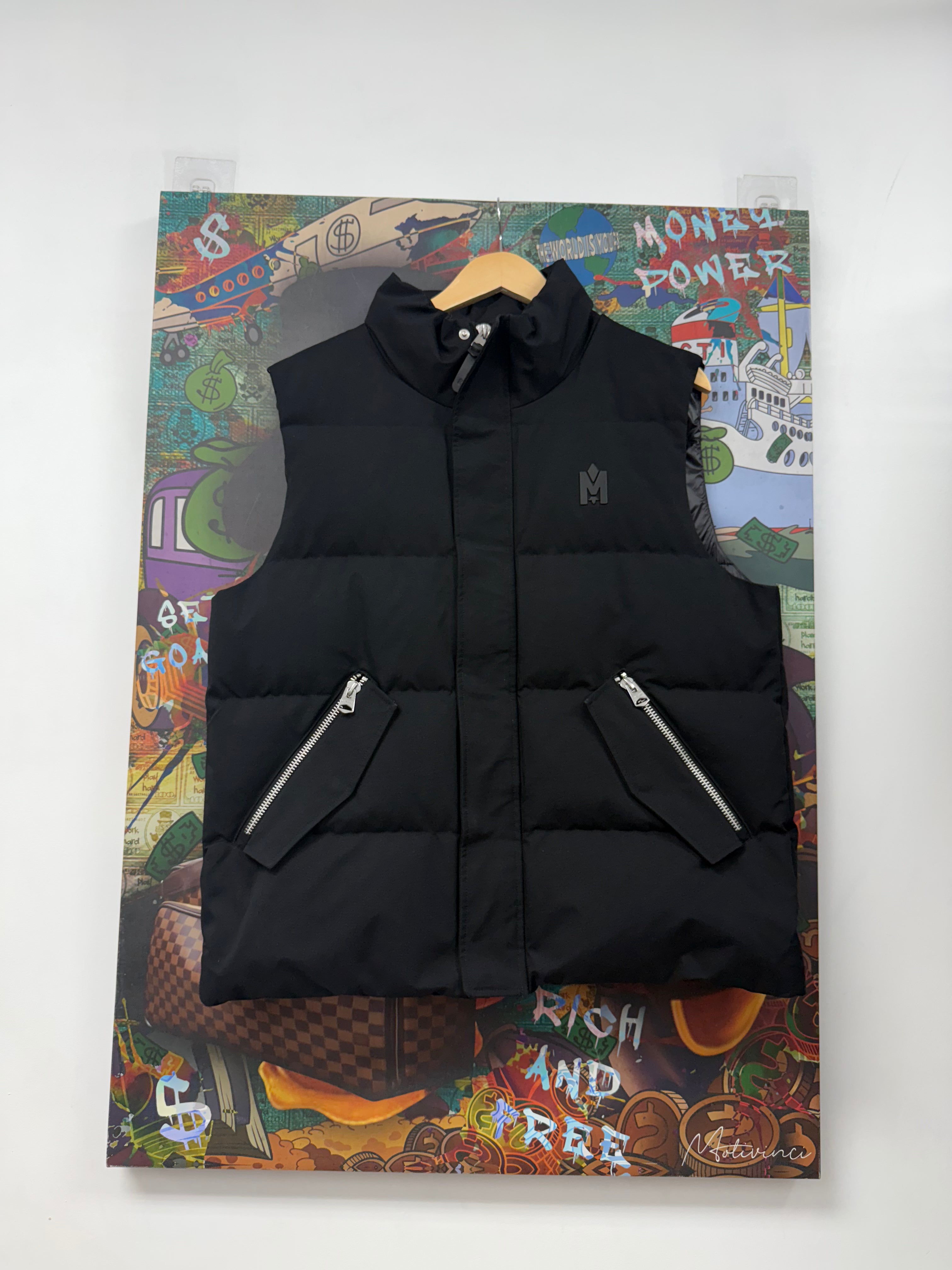 Mackage Black Tonal Logo Puffer Vest