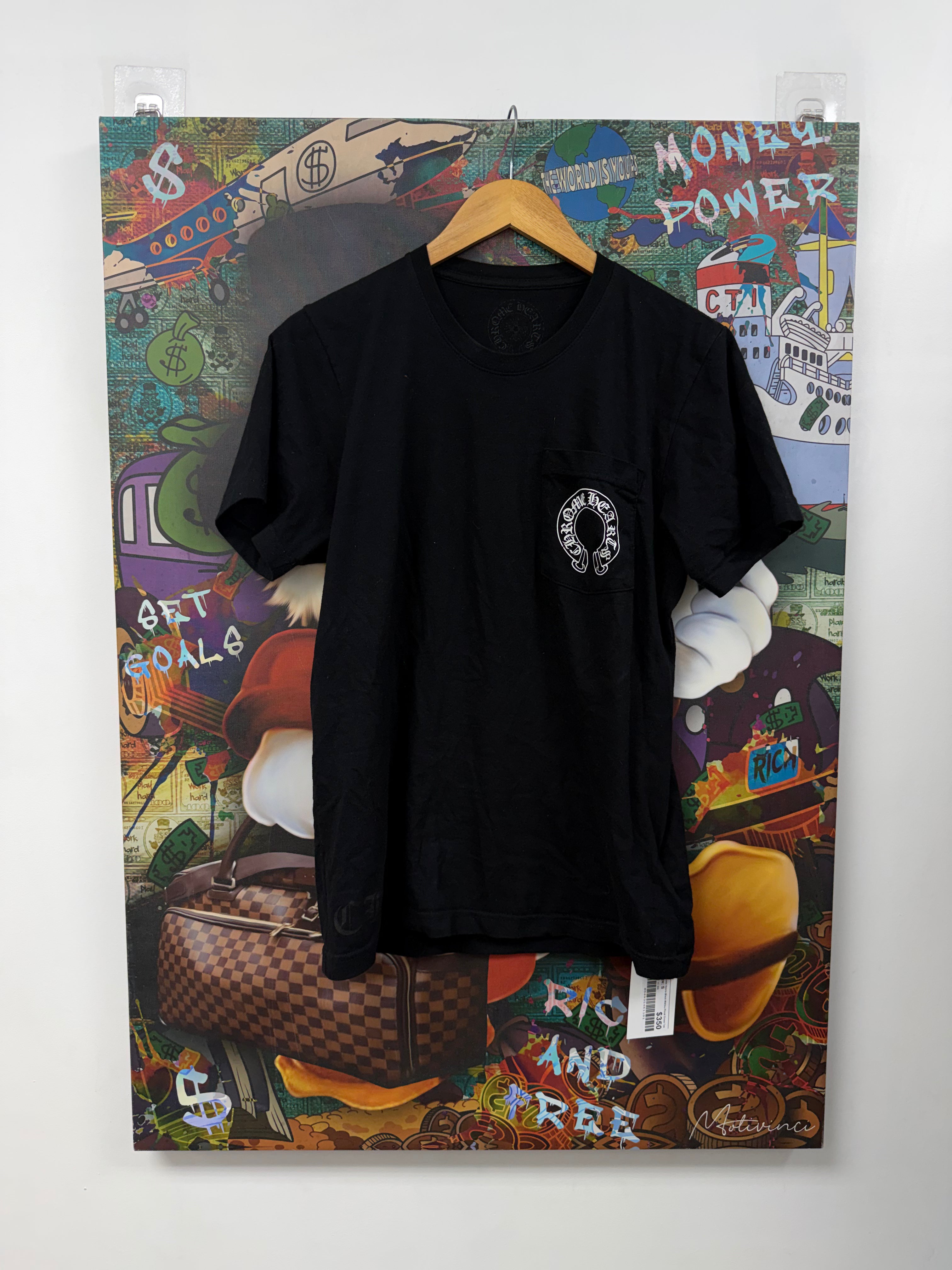 Chrome Hearts Black Malibu Floral Cross Tee