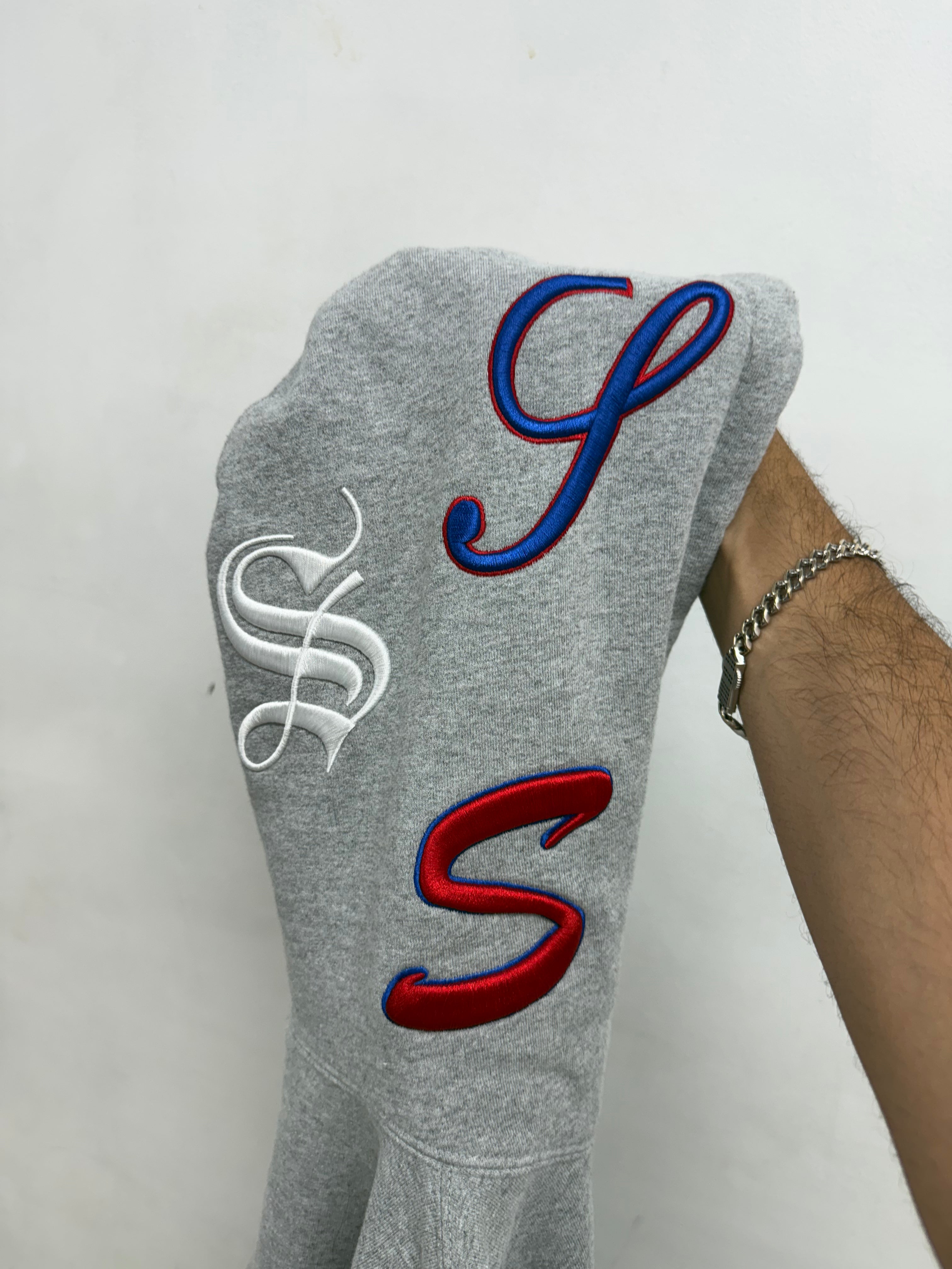 Supreme Grey Embroidered Hoodie